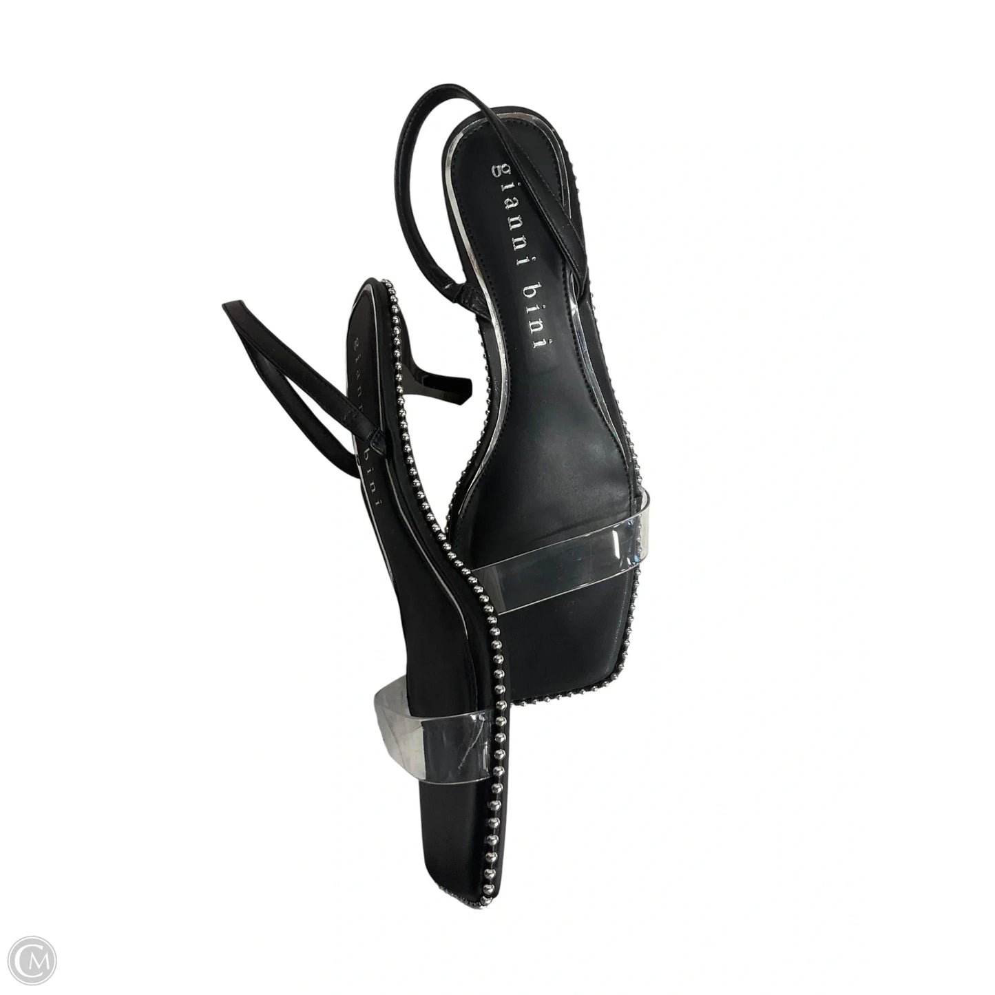 Shoes Heels Kitten By Gianni Bini In Black & Silver, Size: 9.5