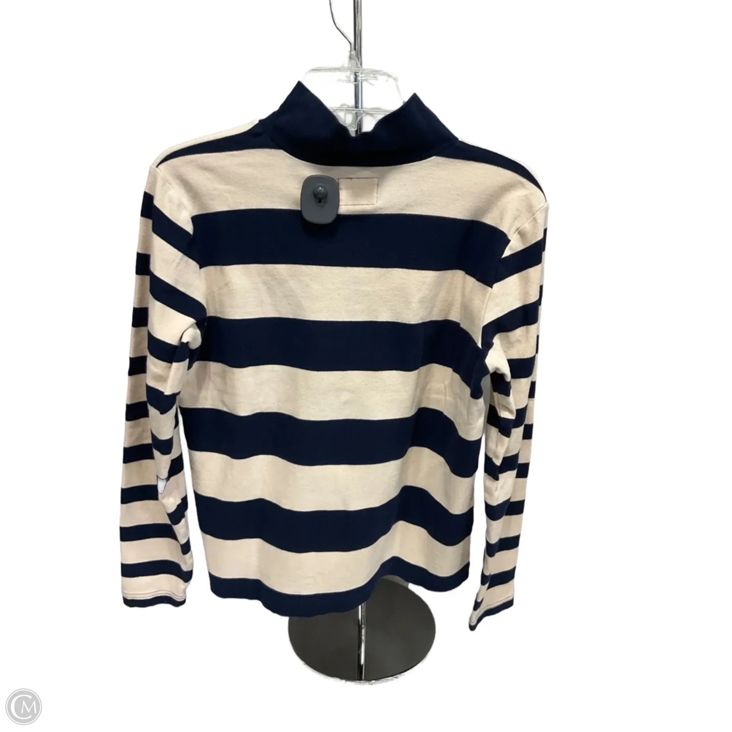 Top Long Sleeve By Sperry In Blue & Cream, Size: L