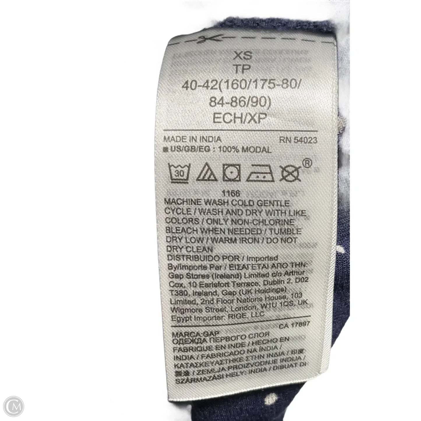 Top Long Sleeve By Gap In Polkadot Pattern, Size: Xs