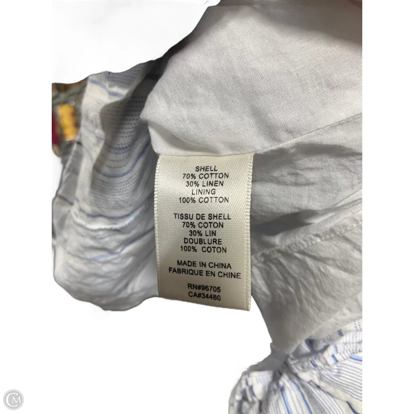 Dress Casual Midi By Rebecca Taylor In Blue & White, Size: M