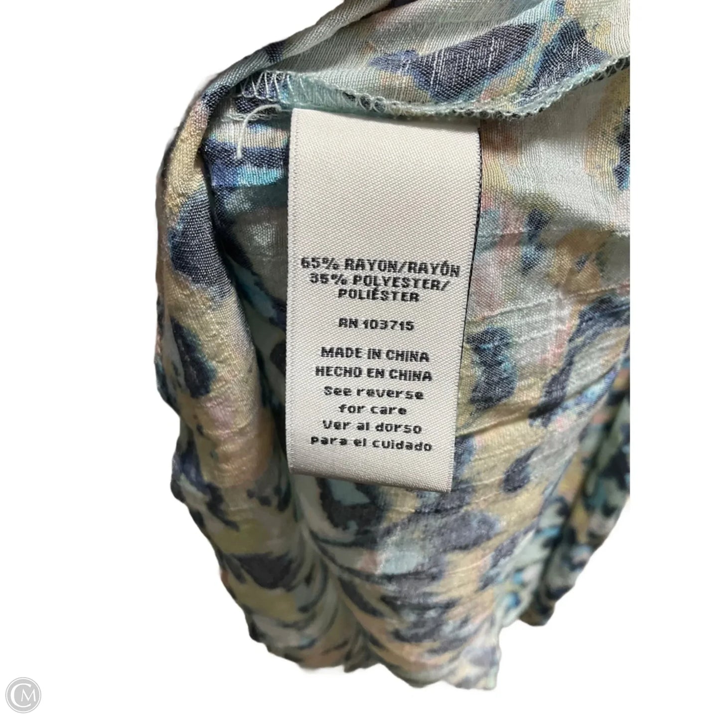 Top 3/4 Sleeve By Zac And Rachel In Green & Orange, Size: 2x