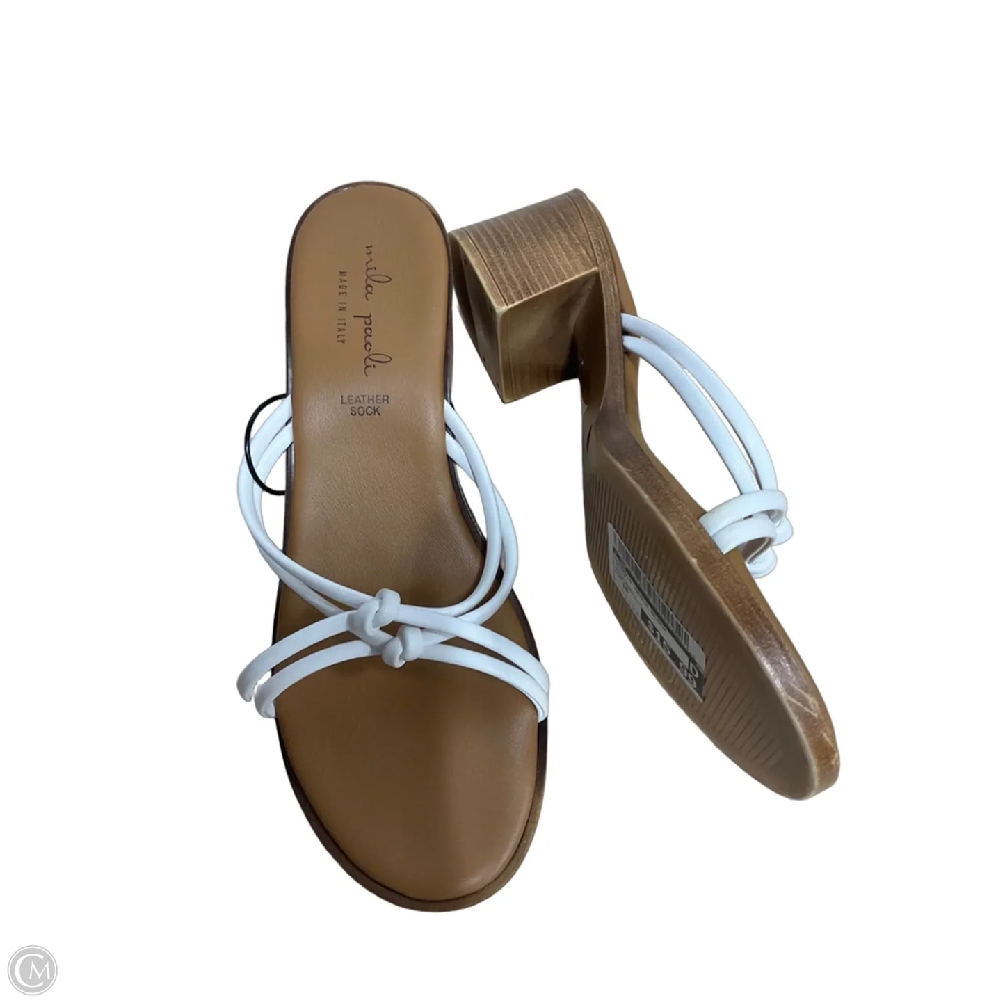 Sandals Heels Block By Cmf In White, Size: 10