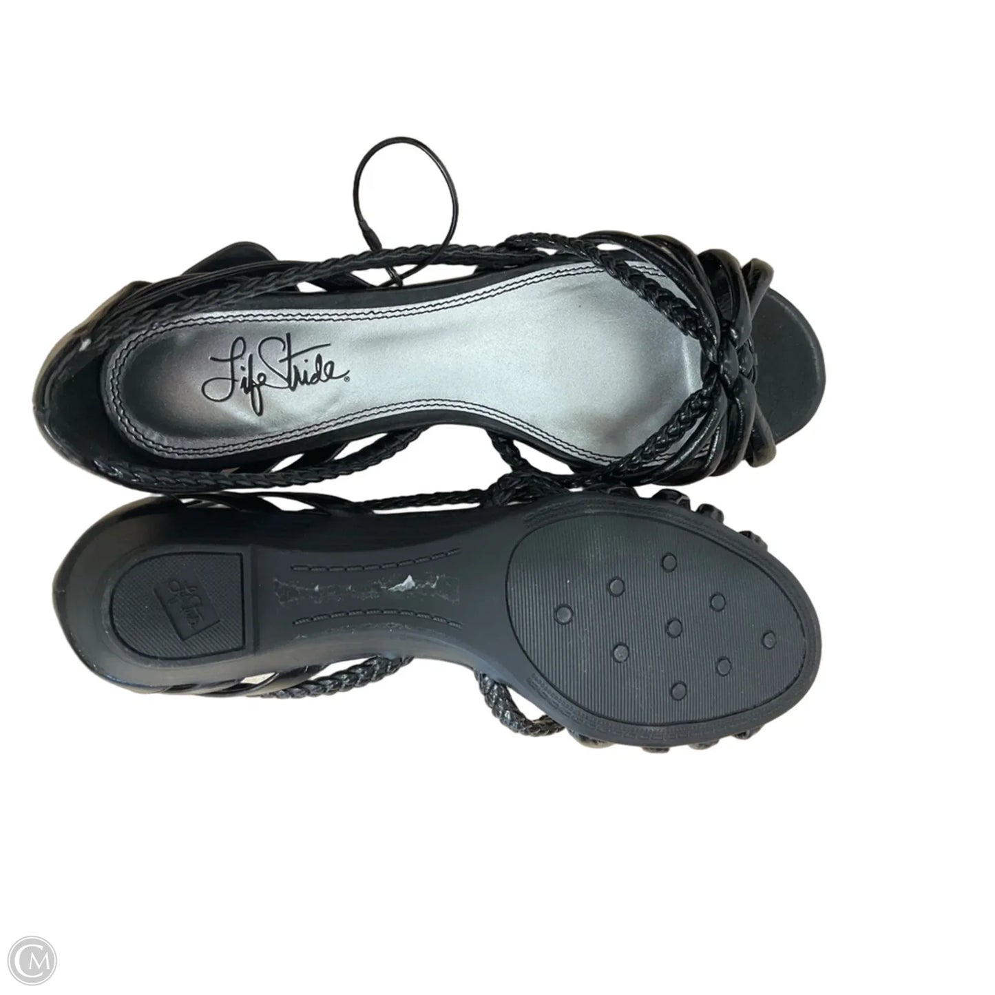 Sandals Heels Wedge By Life Stride In Black, Size: 9