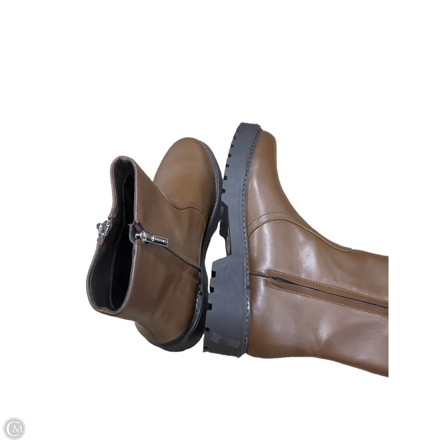 Boots Ankle Flats By Calvin Klein In Brown, Size: 10