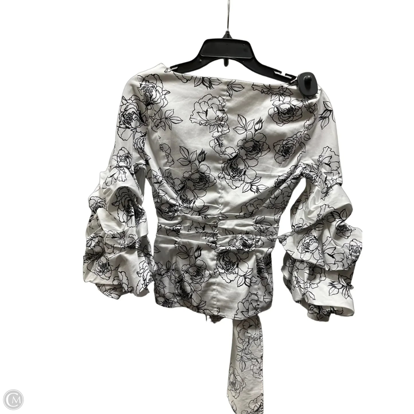 Top 3/4 Sleeve Basic By White House Black Market In Black & White, Size: 0