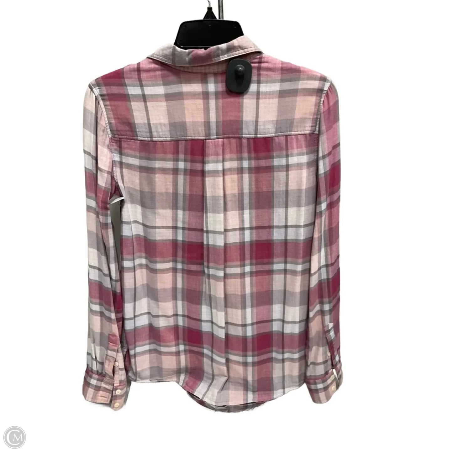 Blouse Long Sleeve By Express In Plaid Pattern, Size: Xs