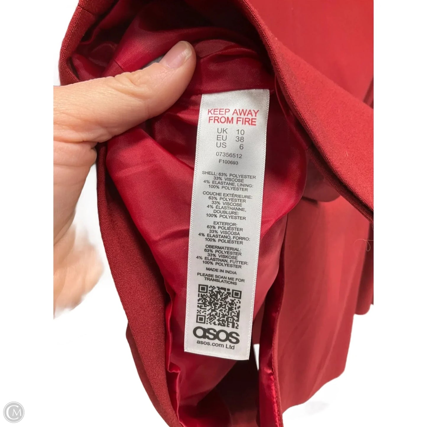 Blazer By Asos In Red, Size: 6