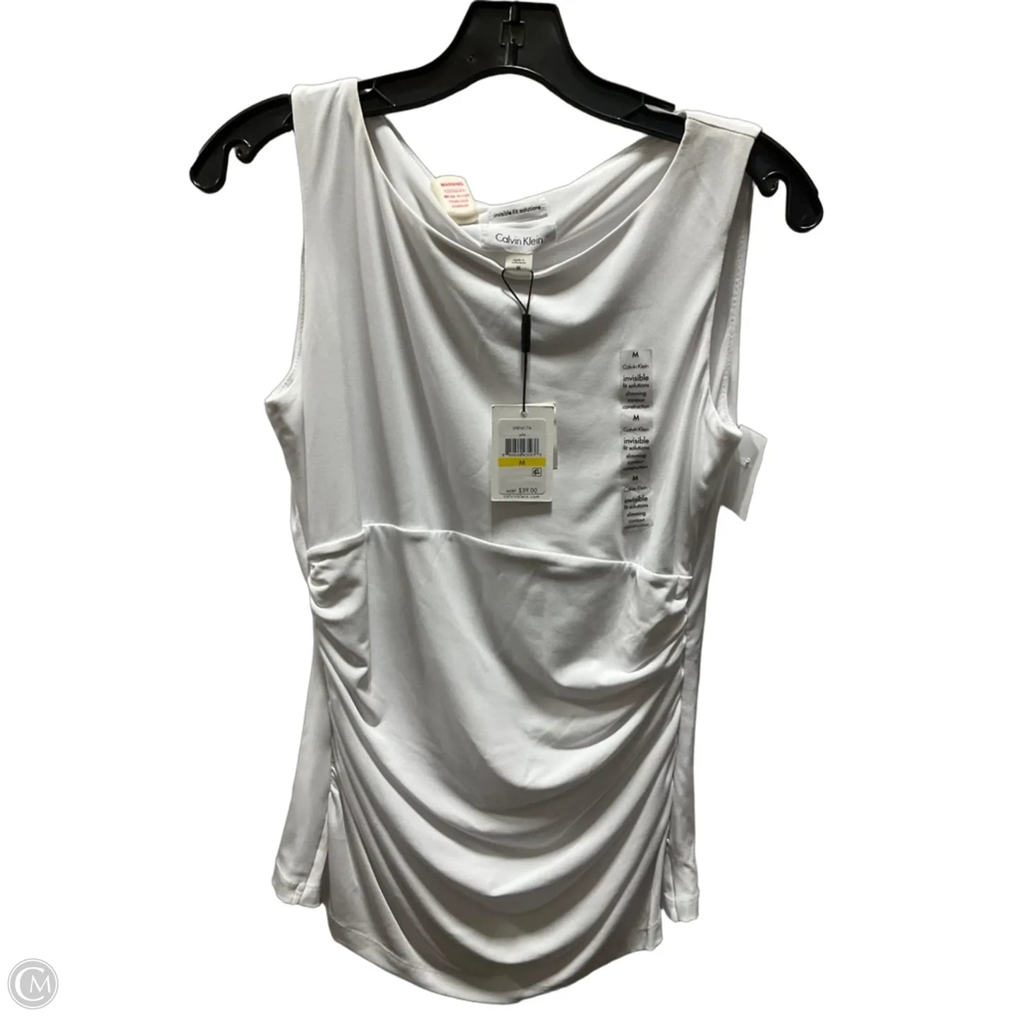 Top Sleeveless By Calvin Klein In White, Size: M