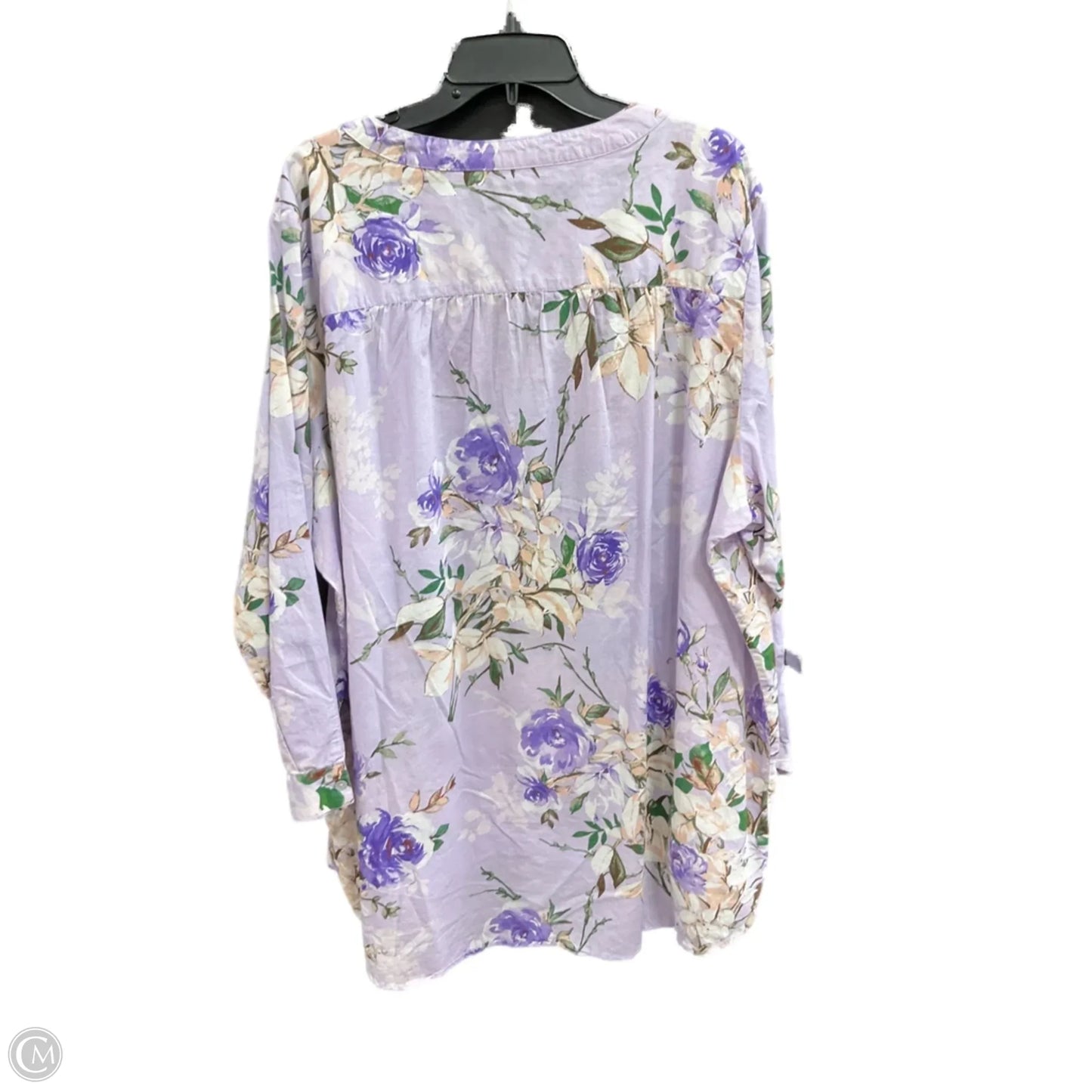 Blouse Long Sleeve By Romans In Purple, Size: 4x