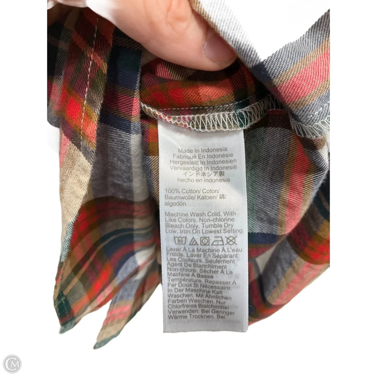 Top Long Sleeve By J. Crew In Green & Red, Size: S