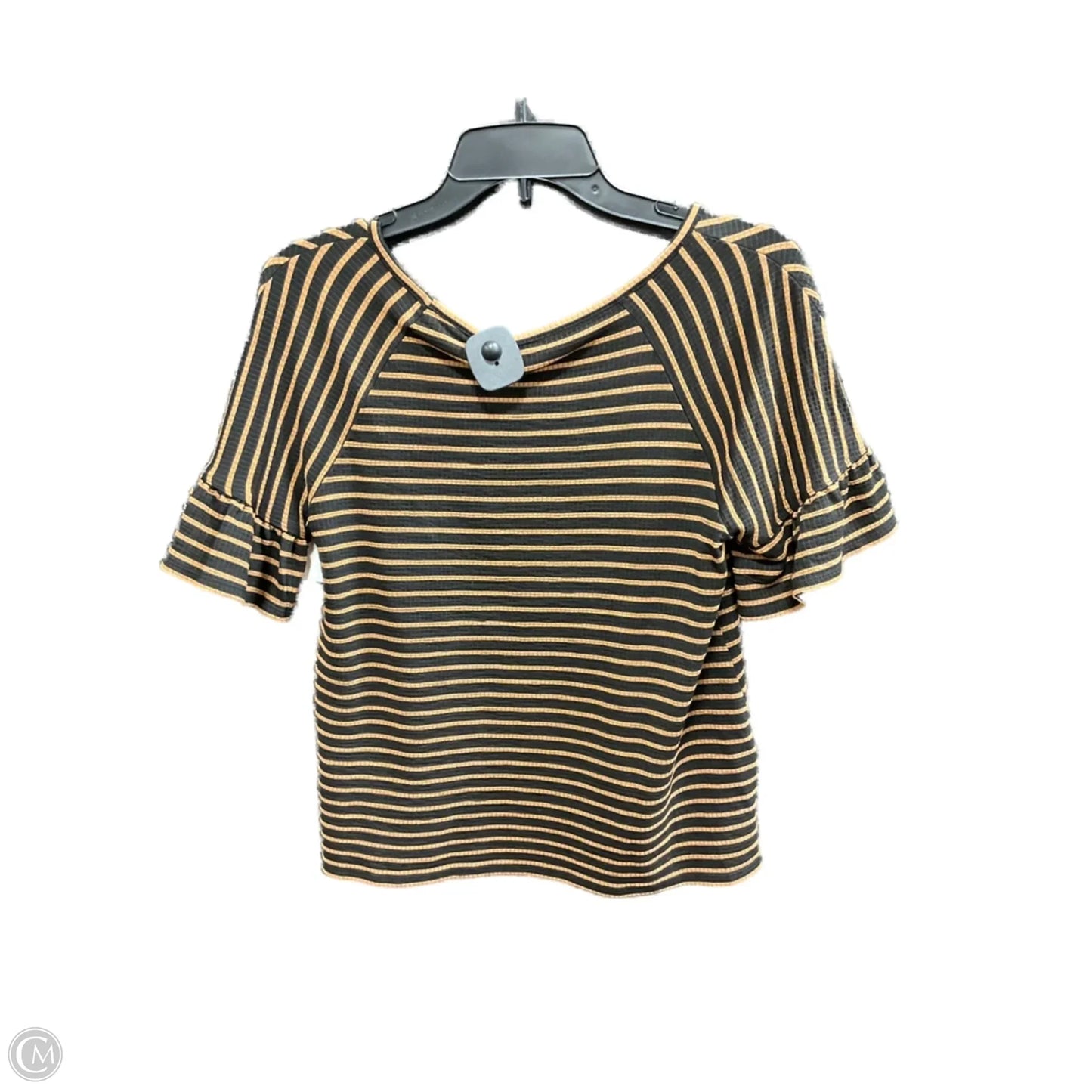 Top Short Sleeve By Max Studio In Striped Pattern, Size: S