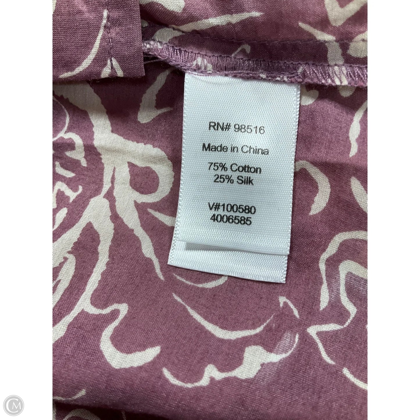 Blouse Long Sleeve By Coldwater Creek In Purple, Size: Xl