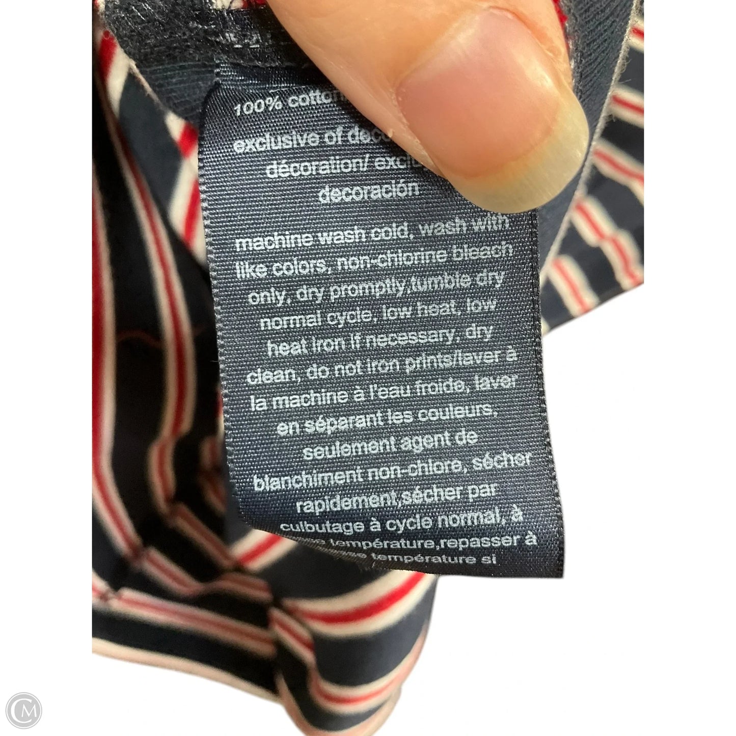 Top Short Sleeve By Tommy Hilfiger In Striped Pattern, Size: S