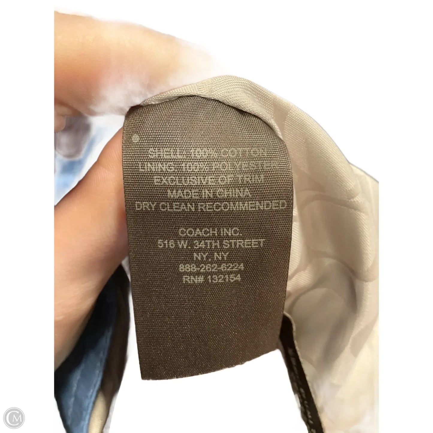 Coat Designer By Coach In Blue, Size: Xs