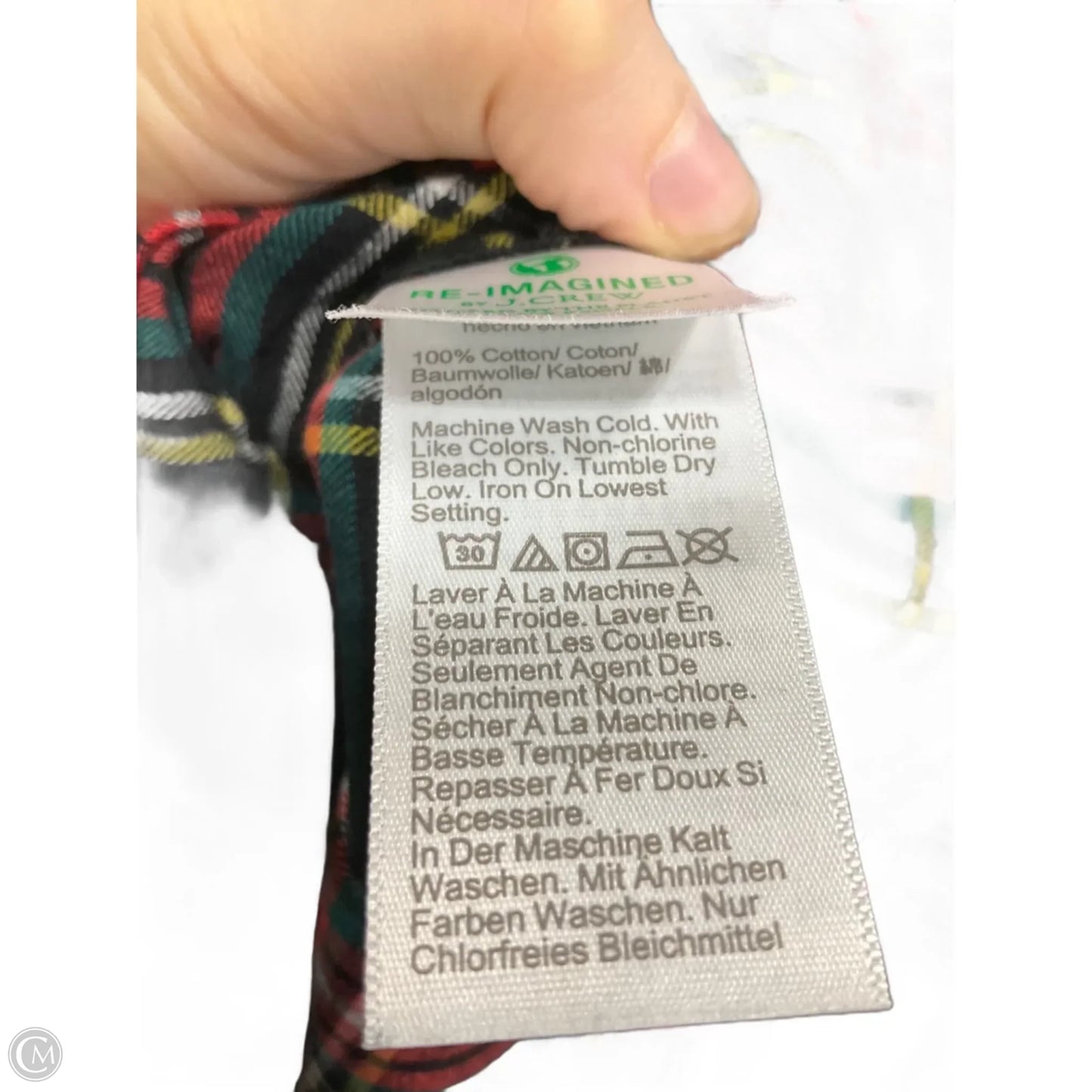 Blouse Long Sleeve By J. Crew In Plaid Pattern, Size: S