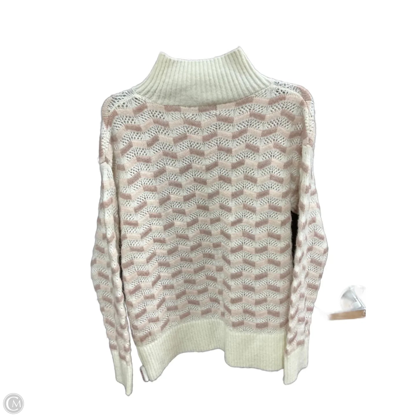 Sweater By Liz Claiborne In Cream & Pink, Size: S
