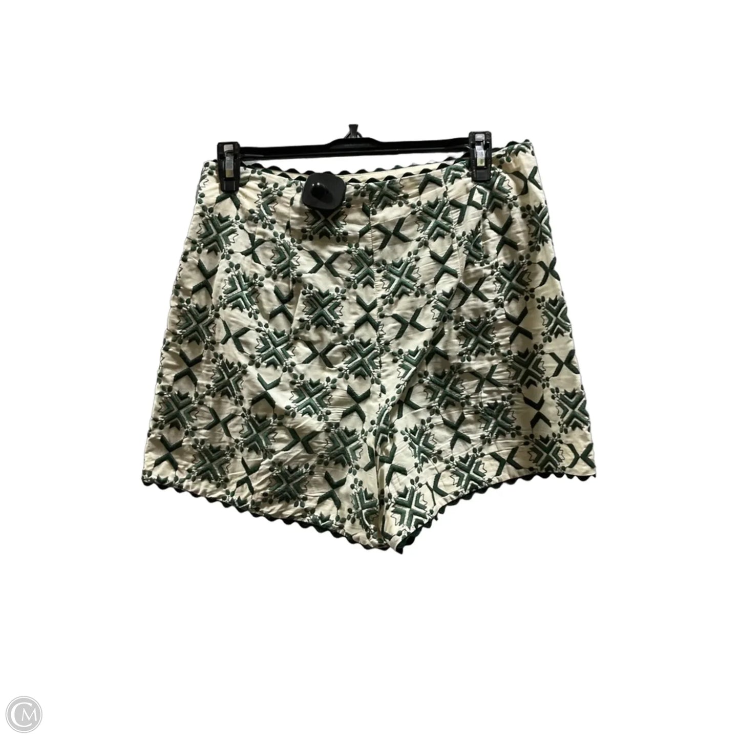 Shorts By Zara In Cream & Green, Size: S