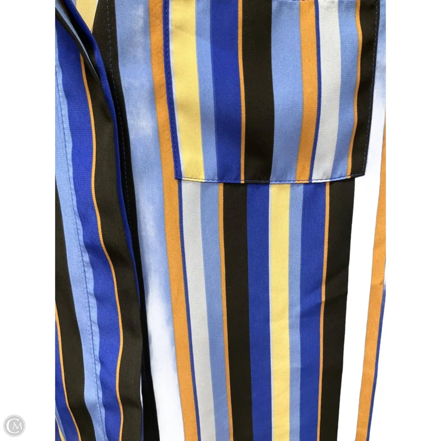 Blouse Long Sleeve By Nine West In Striped Pattern, Size: Xs