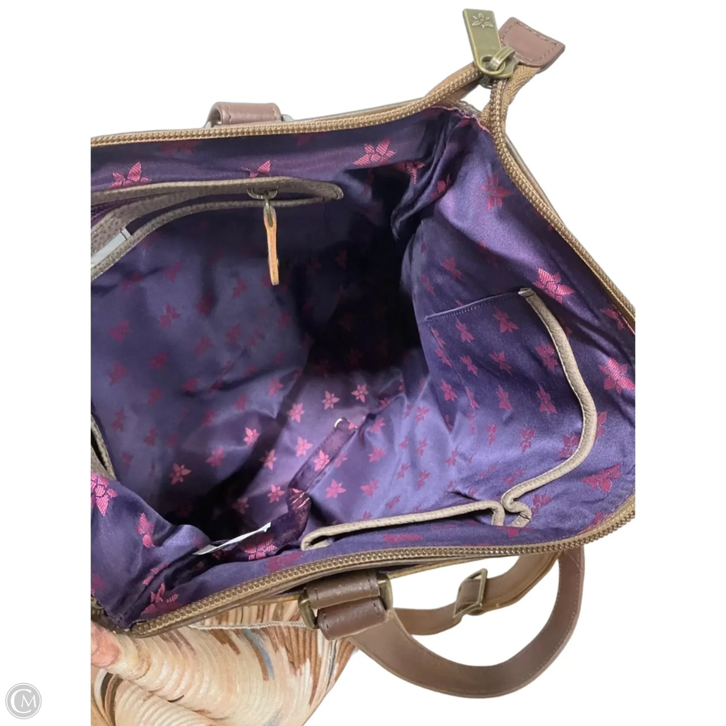 Handbag Leather By Anuschka, Size: Medium