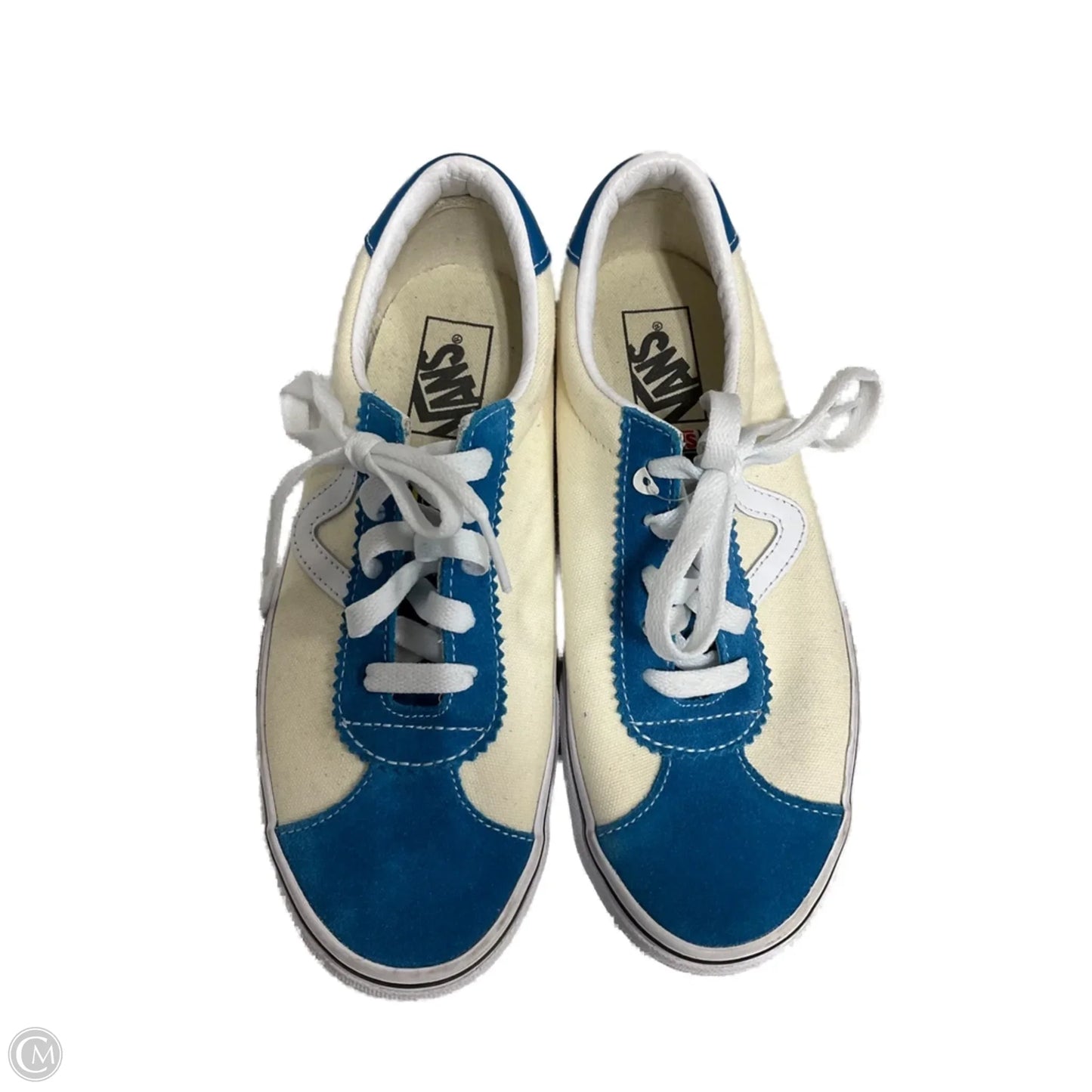 Shoes Sneakers By Vans In Blue & Cream, Size: 7.5