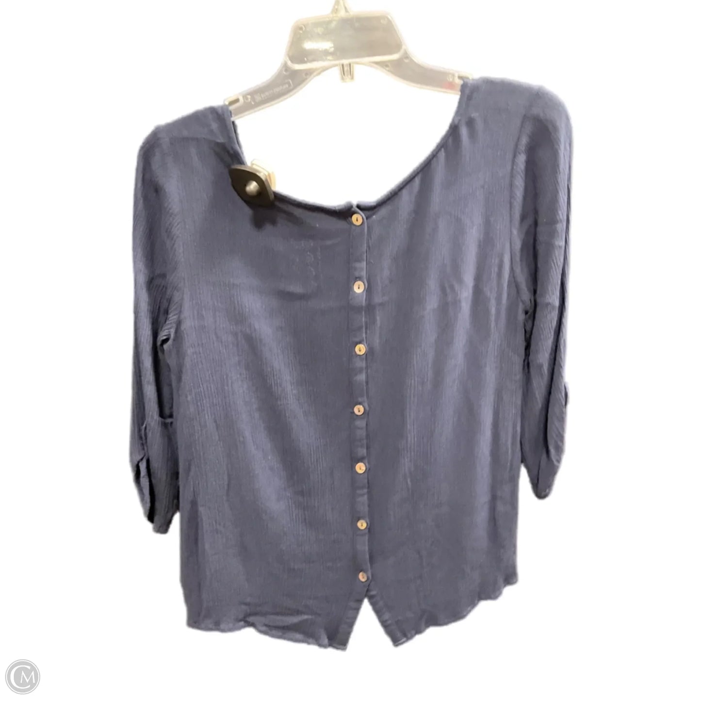 Top 3/4 Sleeve By Skies Are Blue In Blue, Size: S