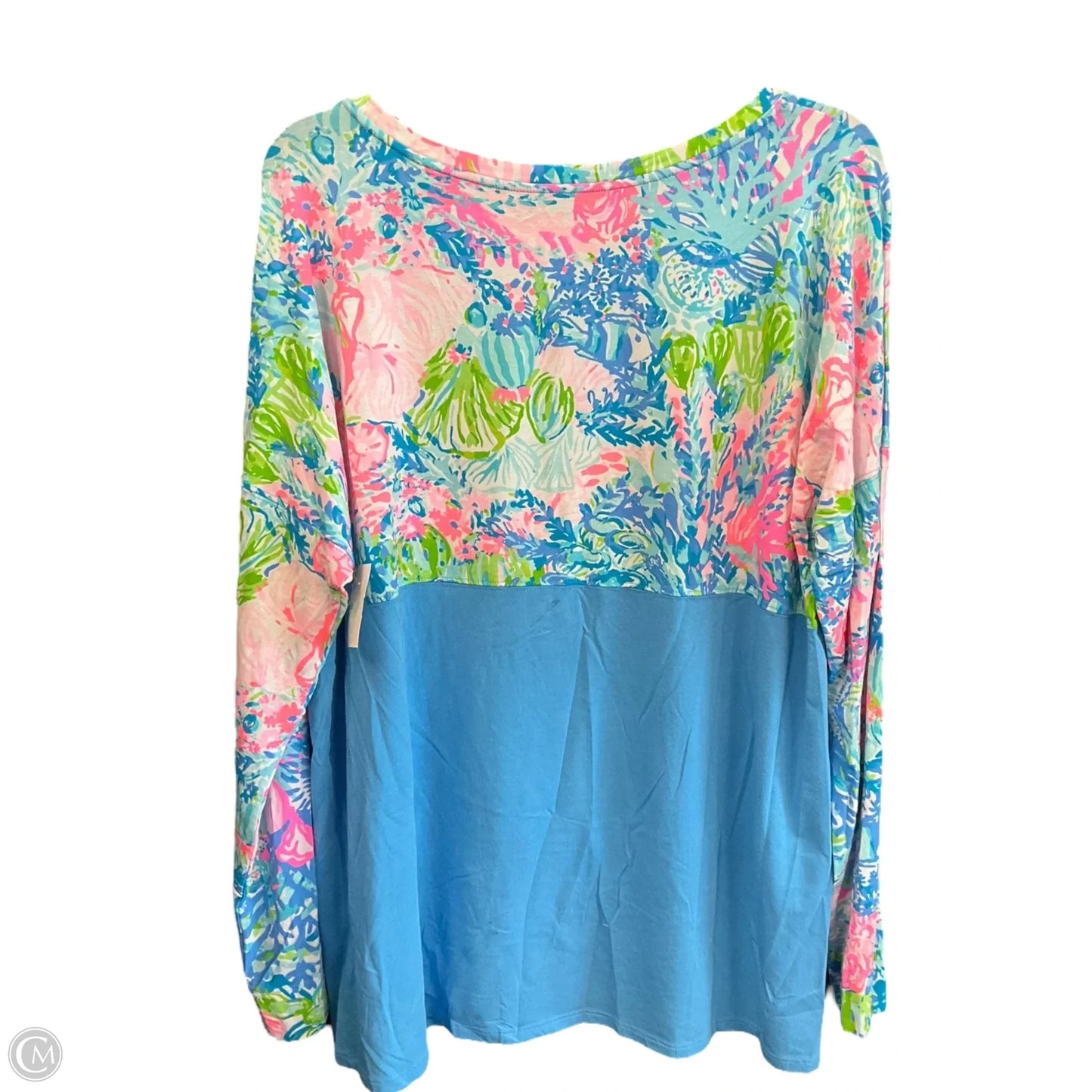 Top Long Sleeve Designer By Lilly Pulitzer In Blue & Pink, Size: Xl