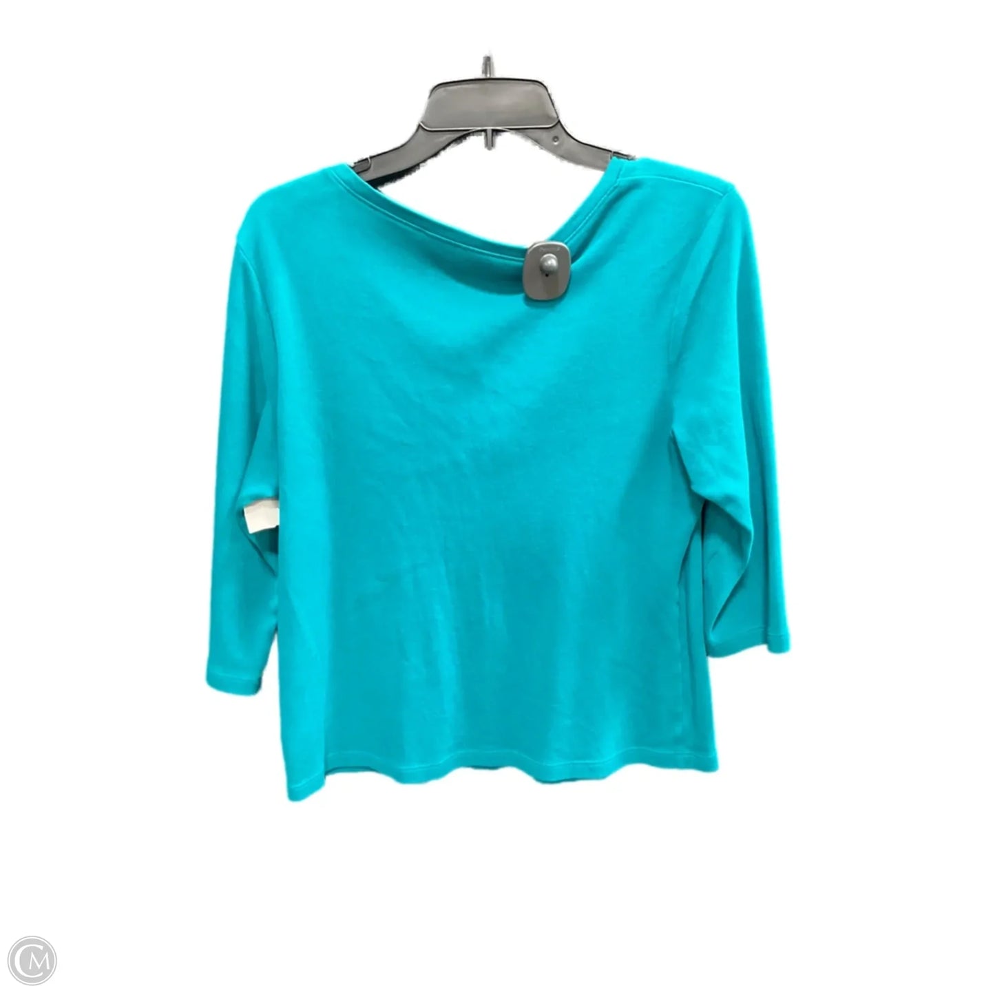 Top 3/4 Sleeve By Karen Scott In Teal, Size: Lp