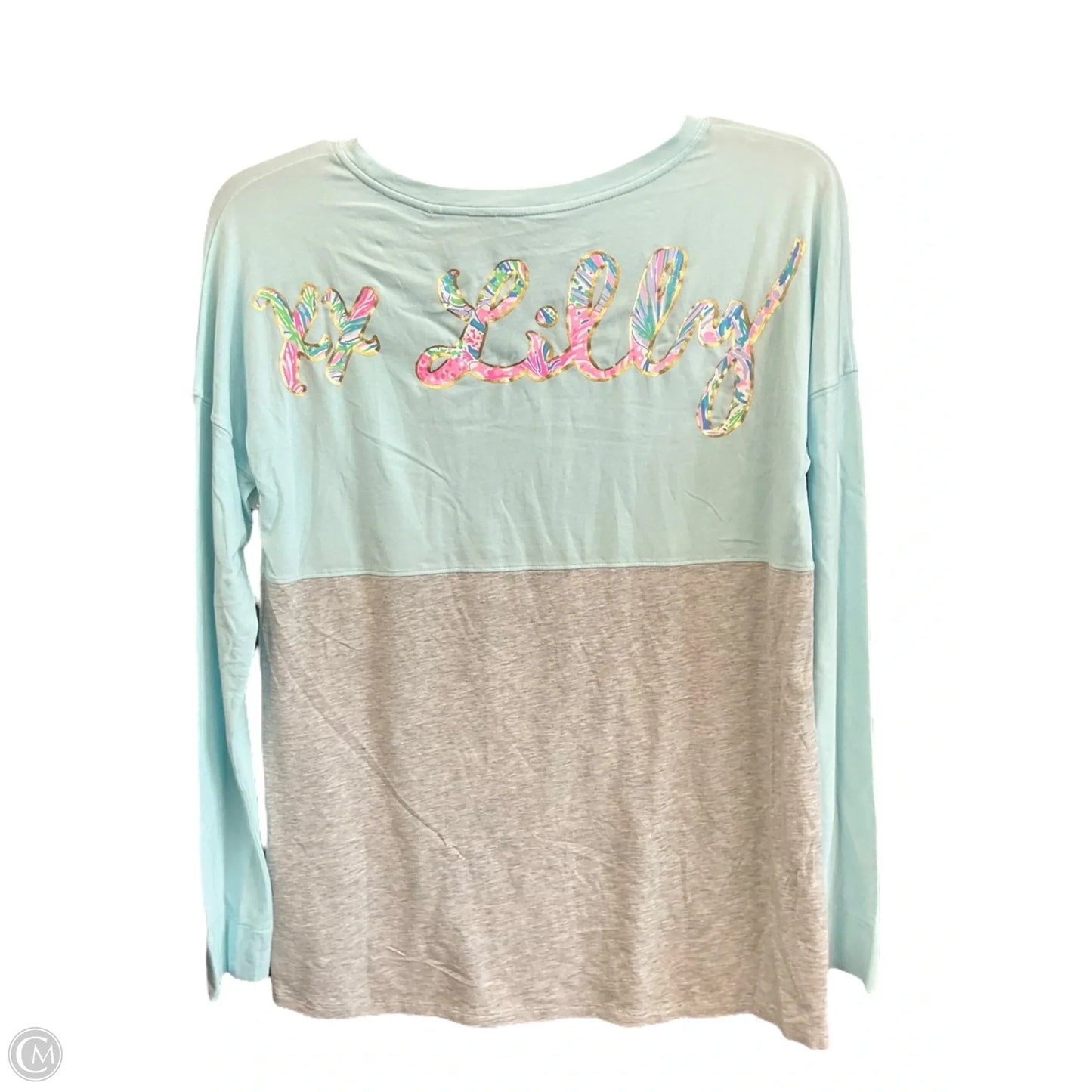 Top Long Sleeve Designer By Lilly Pulitzer In Blue & Grey, Size: Xxs