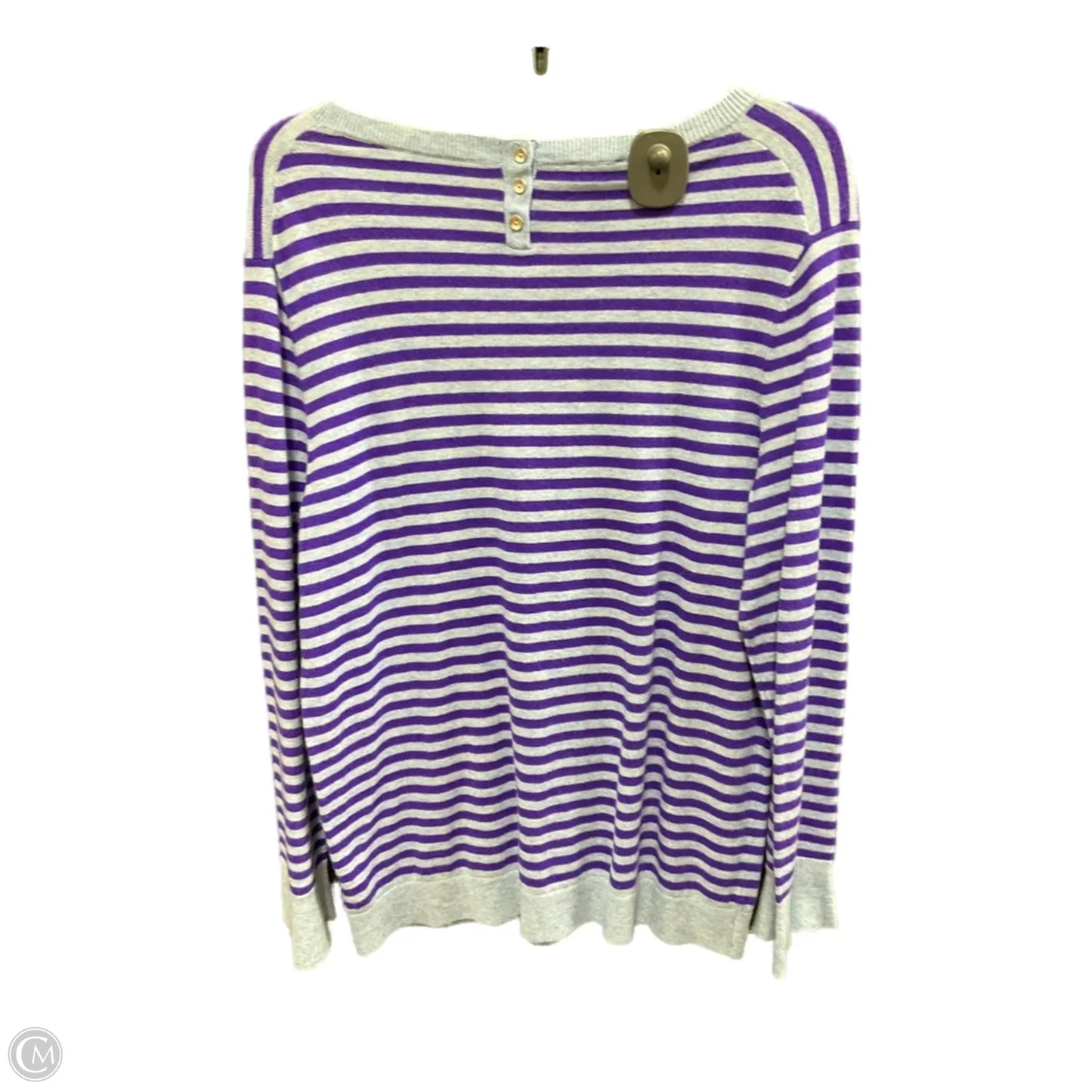 Top Long Sleeve By Talbots In Striped Pattern, Size: L