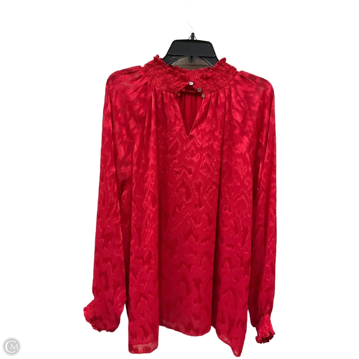 Top Long Sleeve By Calvin Klein In Red, Size: 3x