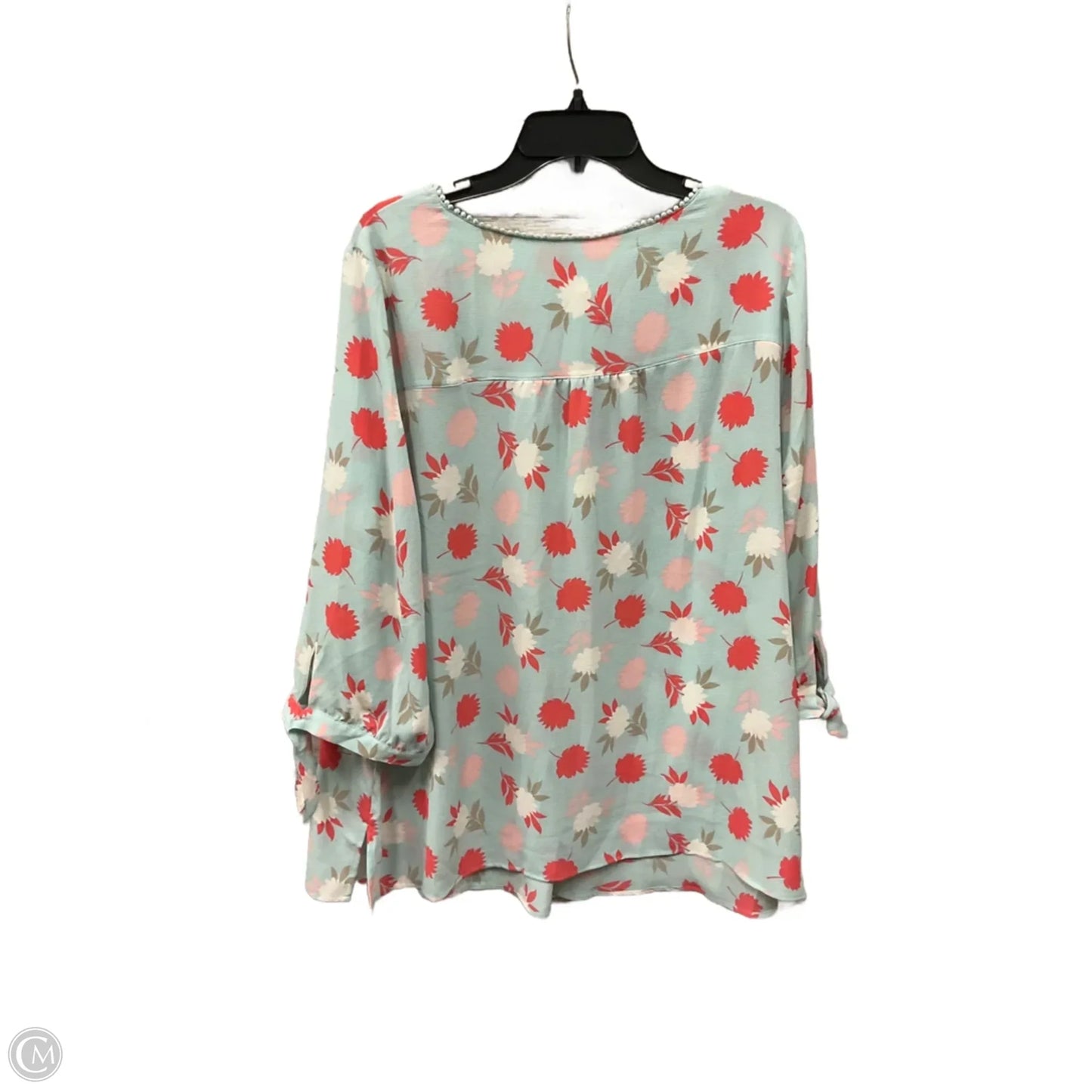 Top 3/4 Sleeve By Catherines In Blue, Size: 1x