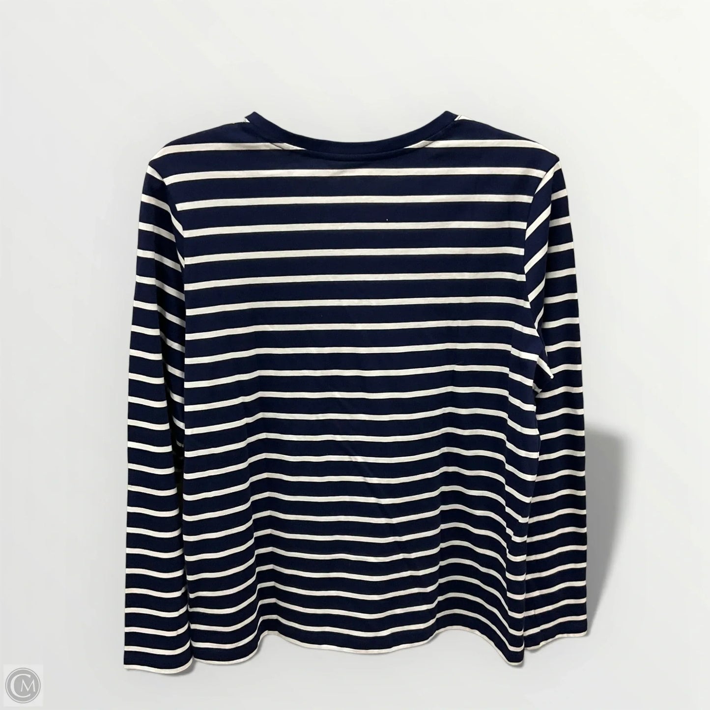 Top Long Sleeve Basic By Lands End In Striped Pattern, Size: M