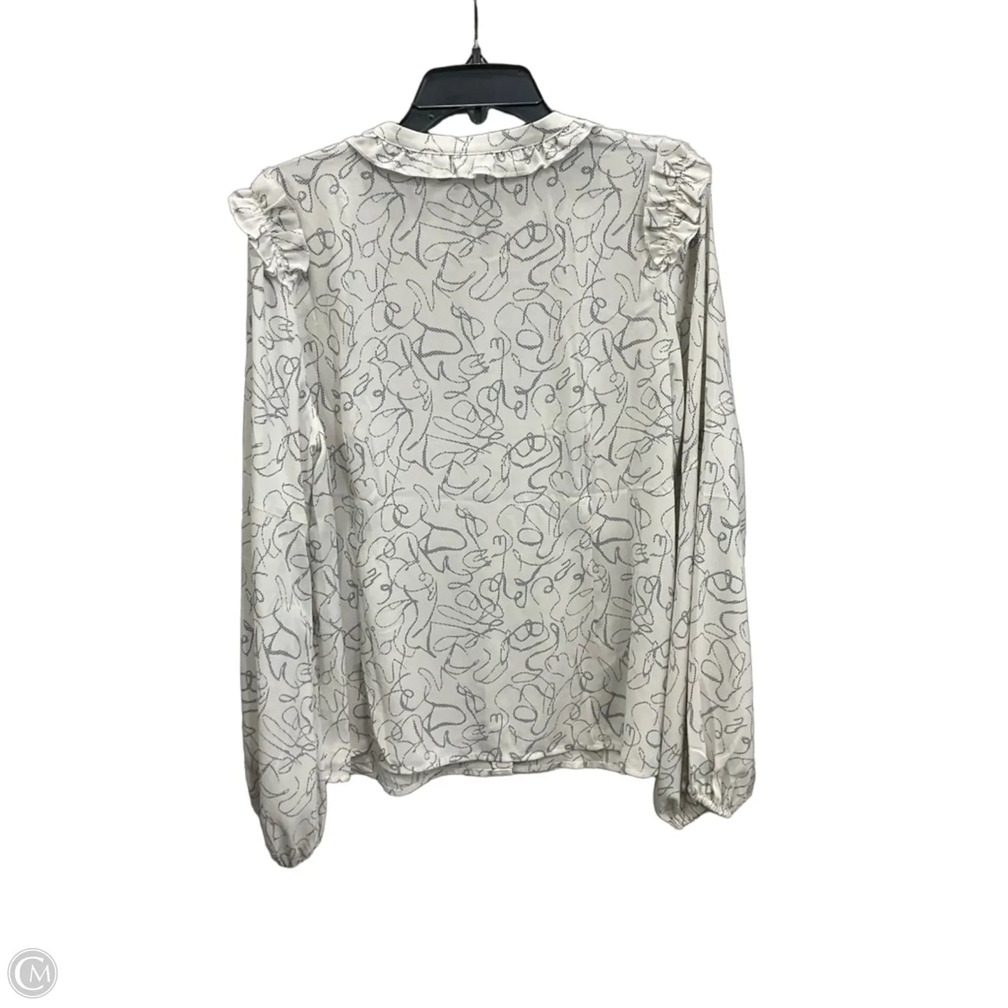 Blouse Long Sleeve By Cabi In White, Size: L