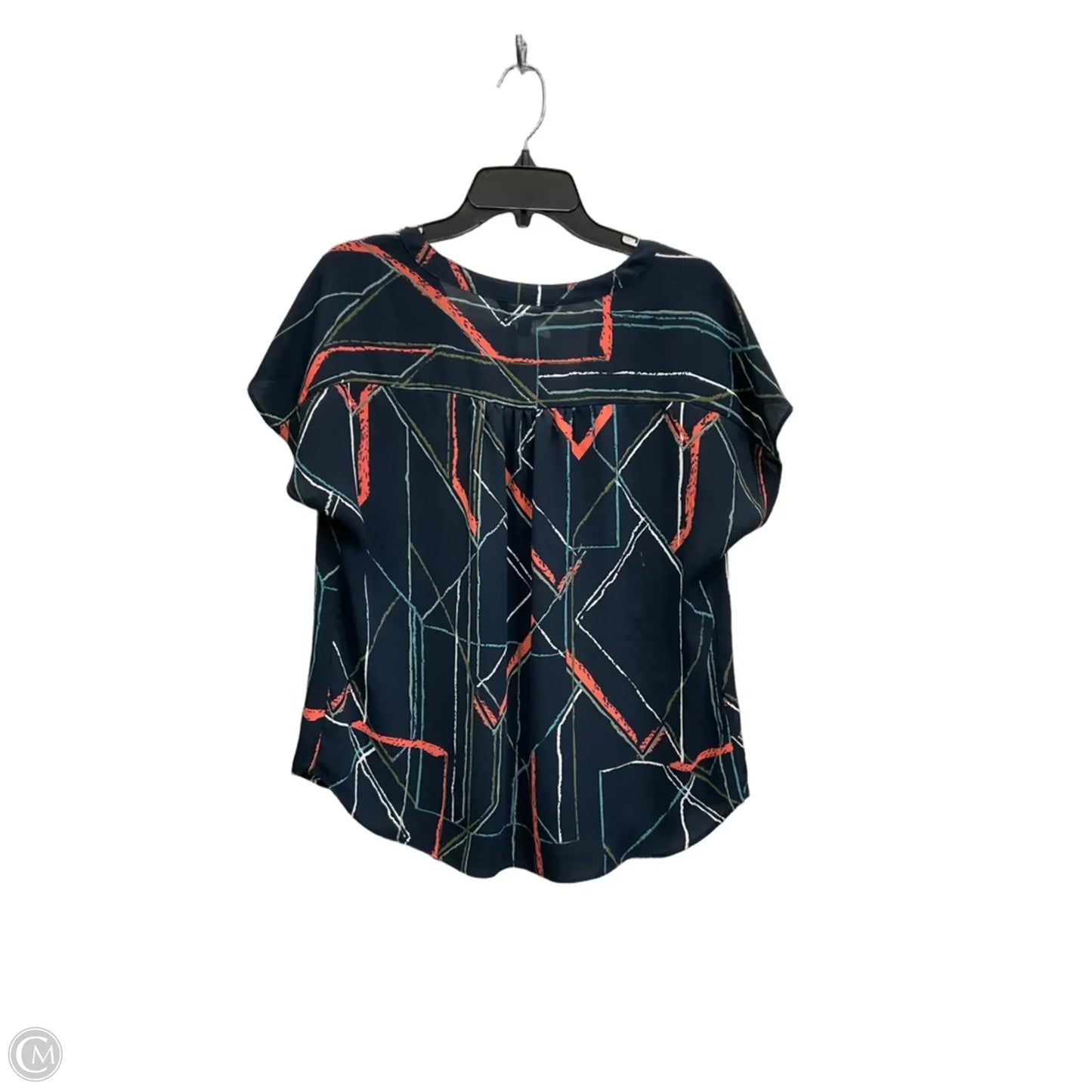 Top Short Sleeve By Banana Republic In Navy, Size: L
