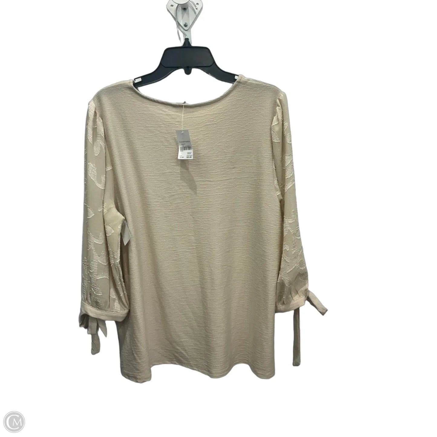 Top Short Sleeve By Cato In Tan, Size: 2x
