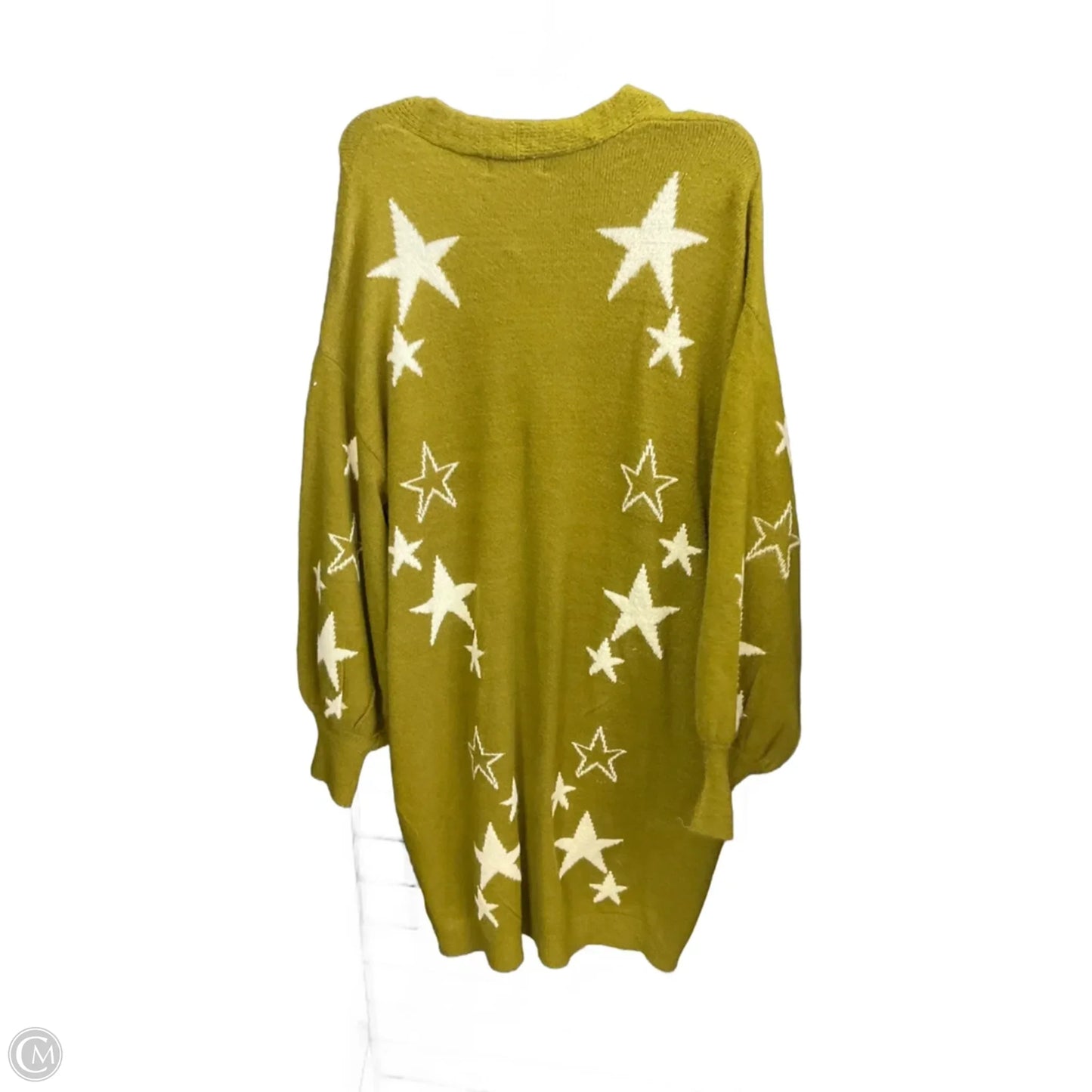 Cardigan By Anthropologie In Green & White, Size: L