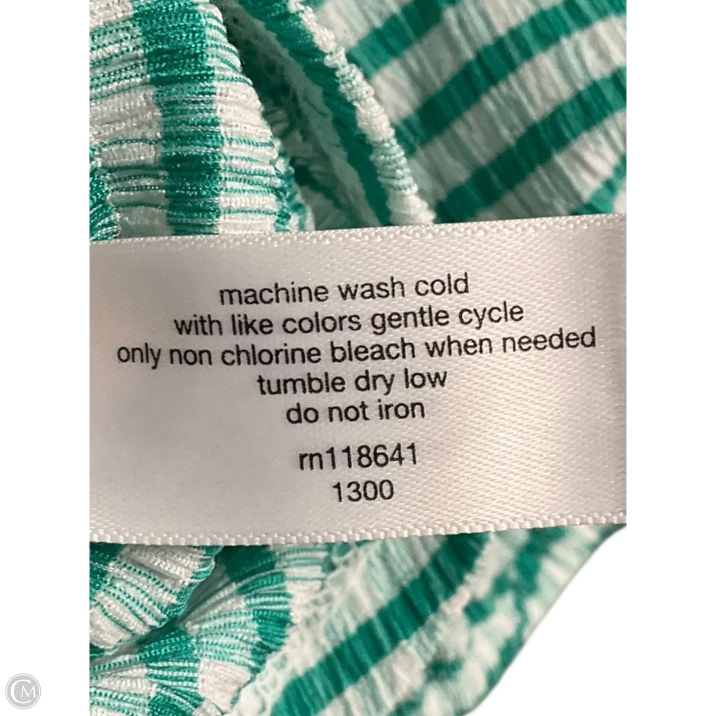 Top Short Sleeve By Lane Bryant In Green & White, Size: 2x