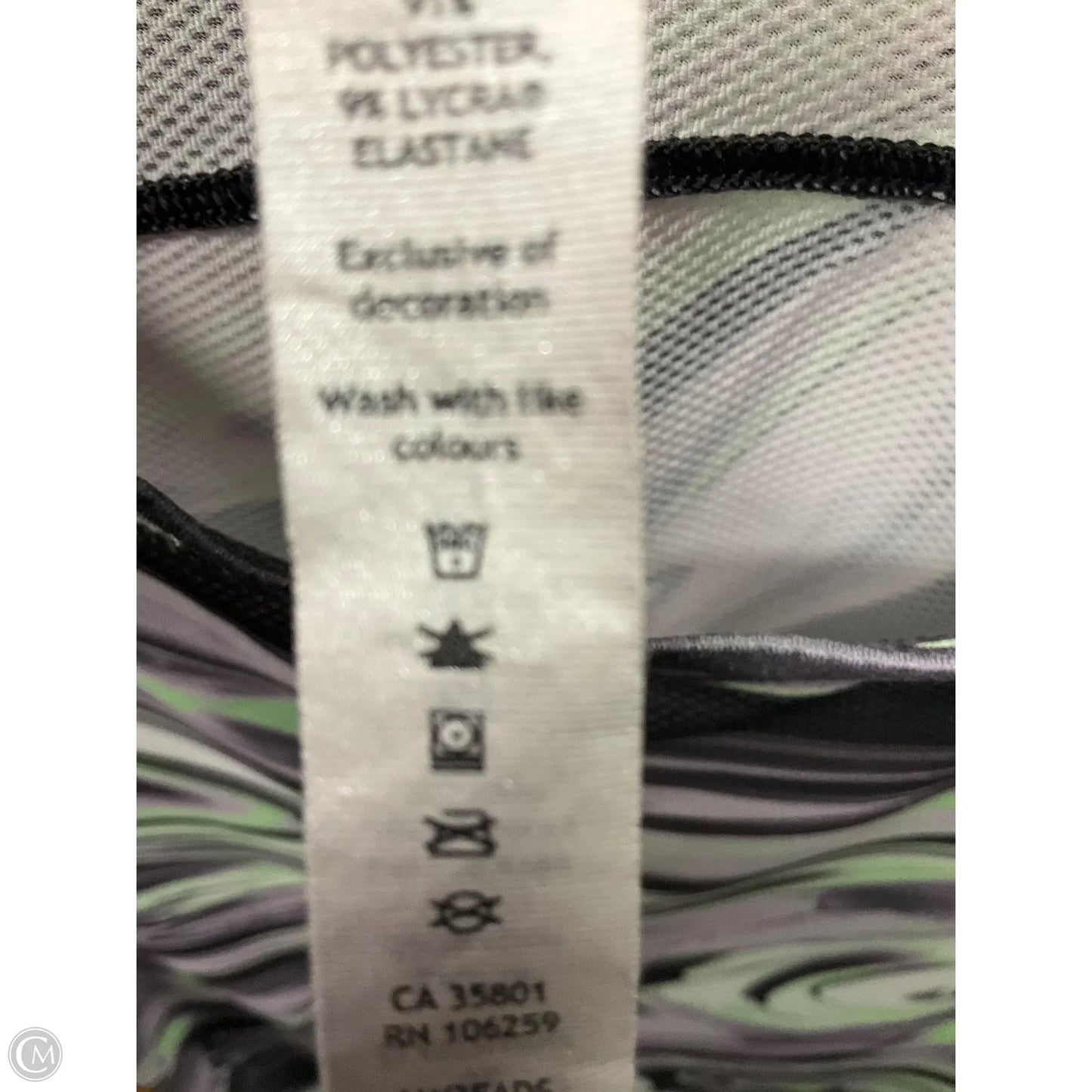 Athletic Top Short Sleeve By Lululemon In Green & Grey, Size: Xl