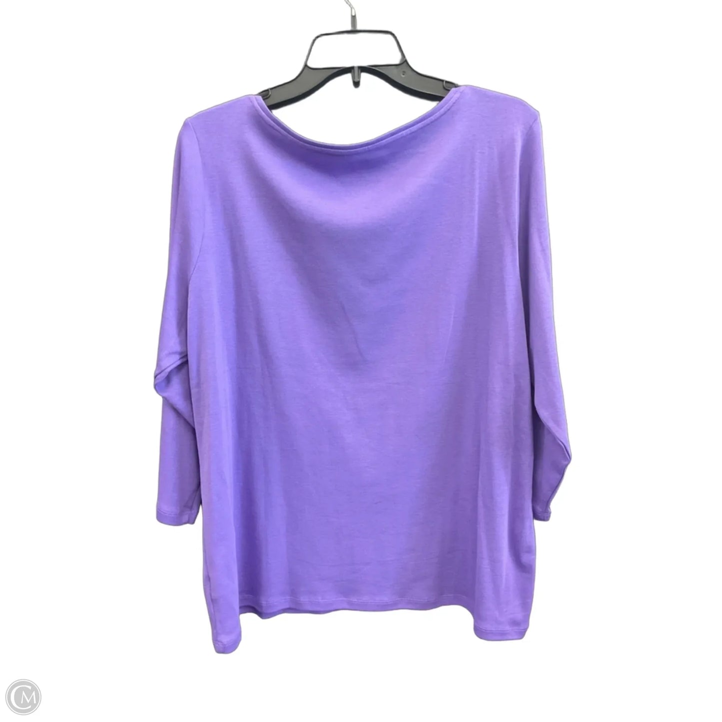 Top 3/4 Sleeve Basic By Talbots In Purple, Size: 2x