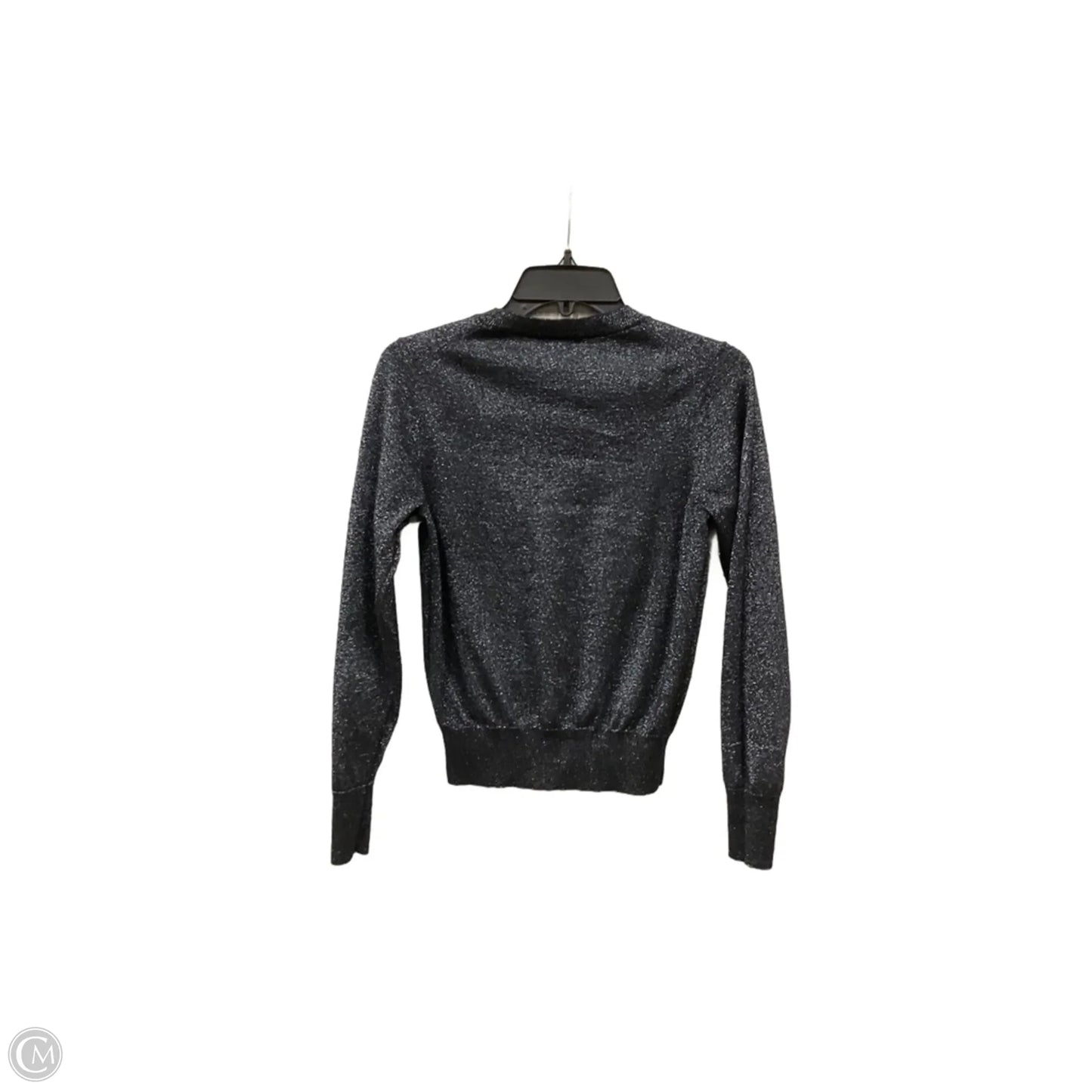 Top Long Sleeve By Ann Taylor In Black & Silver, Size: M