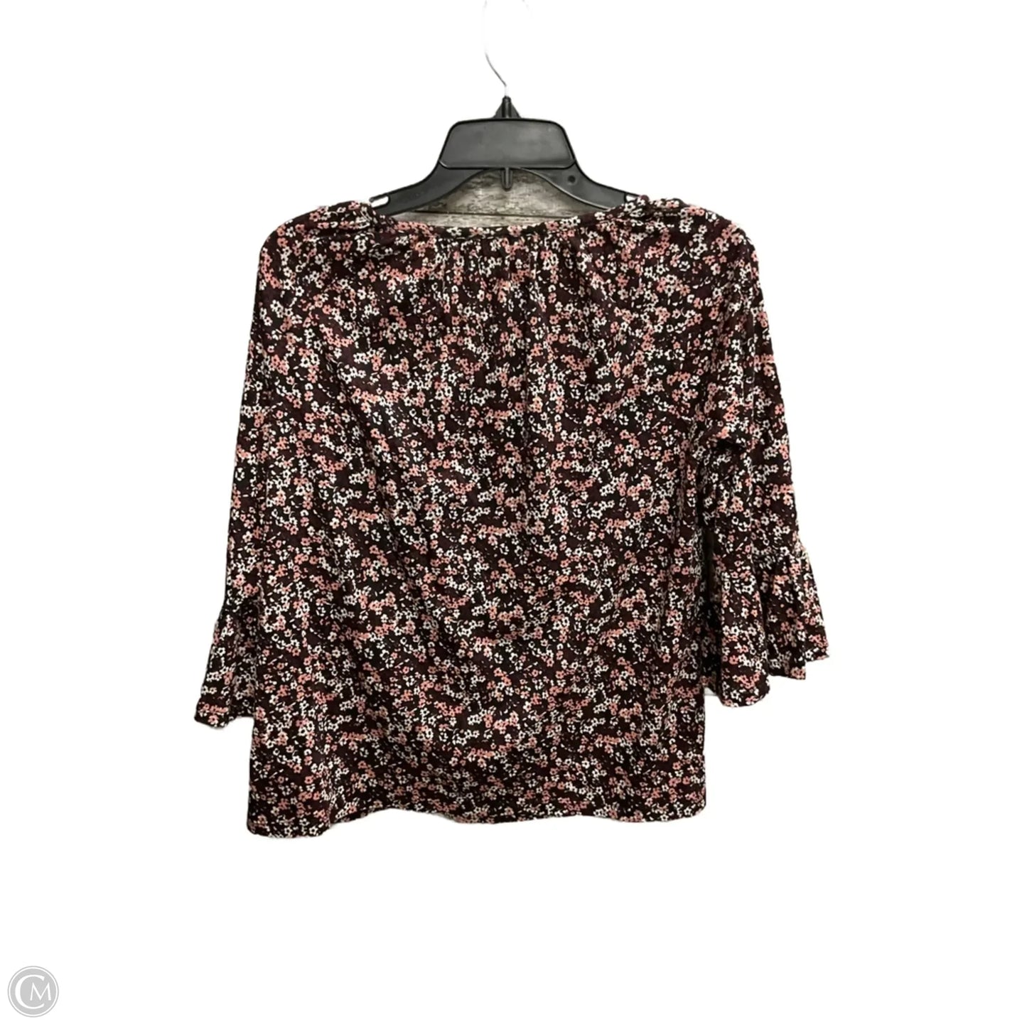Top 3/4 Sleeve By Michael By Michael Kors In Floral Print, Size: Sp