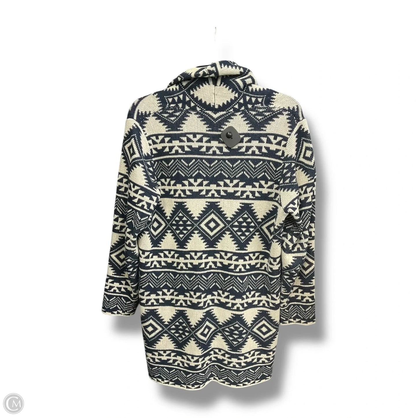 Cardigan By Chaps In Blue & White, Size: M