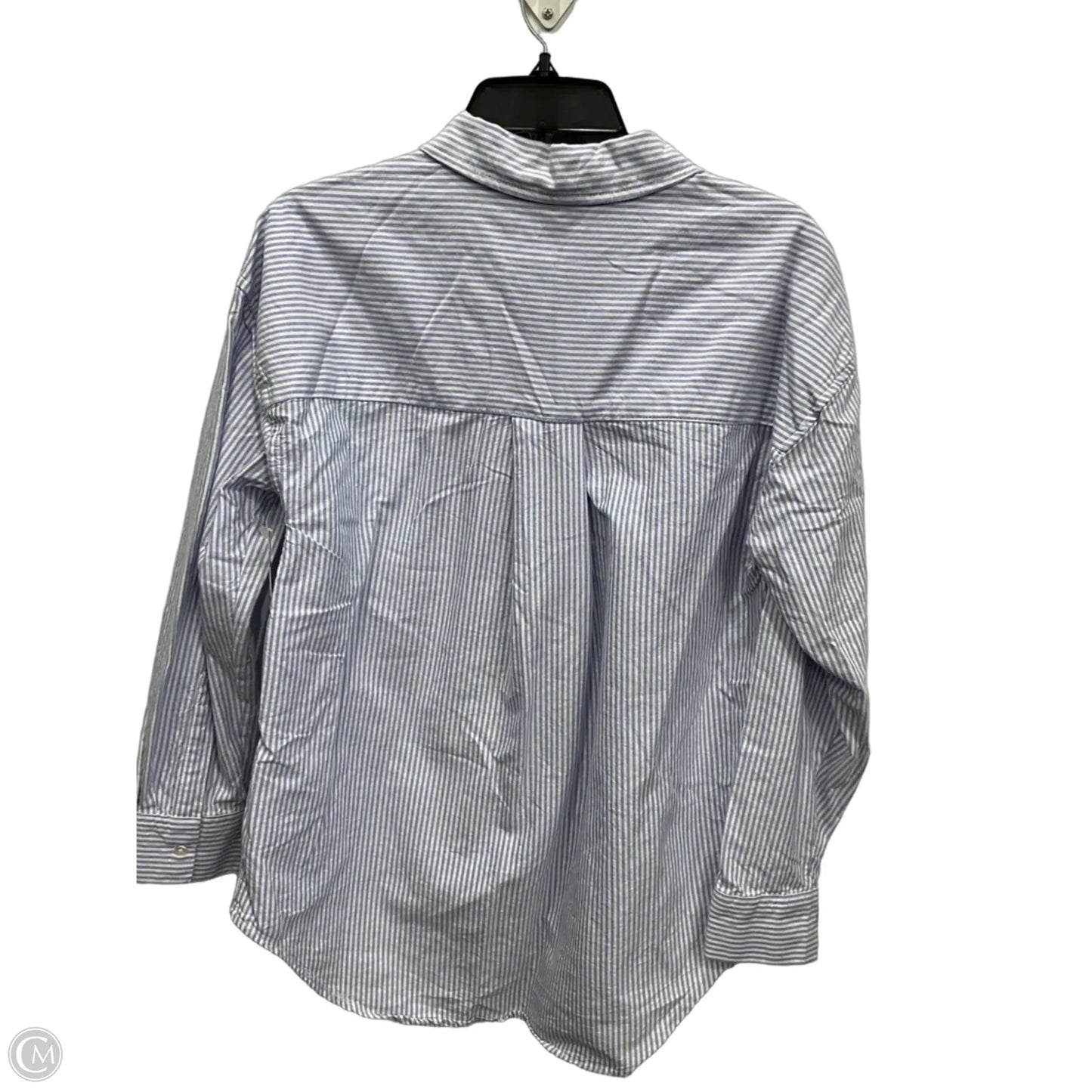 Blouse Long Sleeve By Beachlunchlounge In Blue & White, Size: Sp