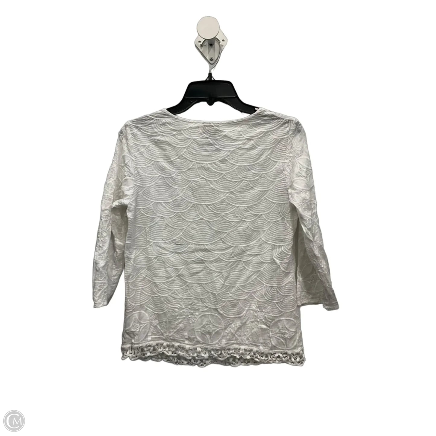 Top 3/4 Sleeve By Chicos In White, Size: S