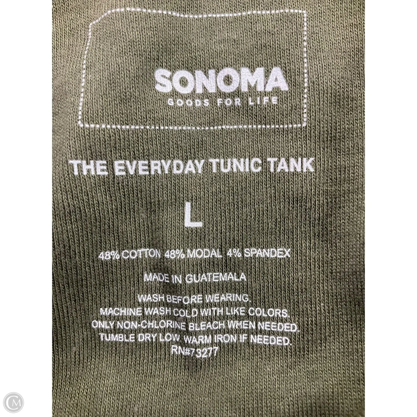 Tank Top By Sonoma In Green, Size: L