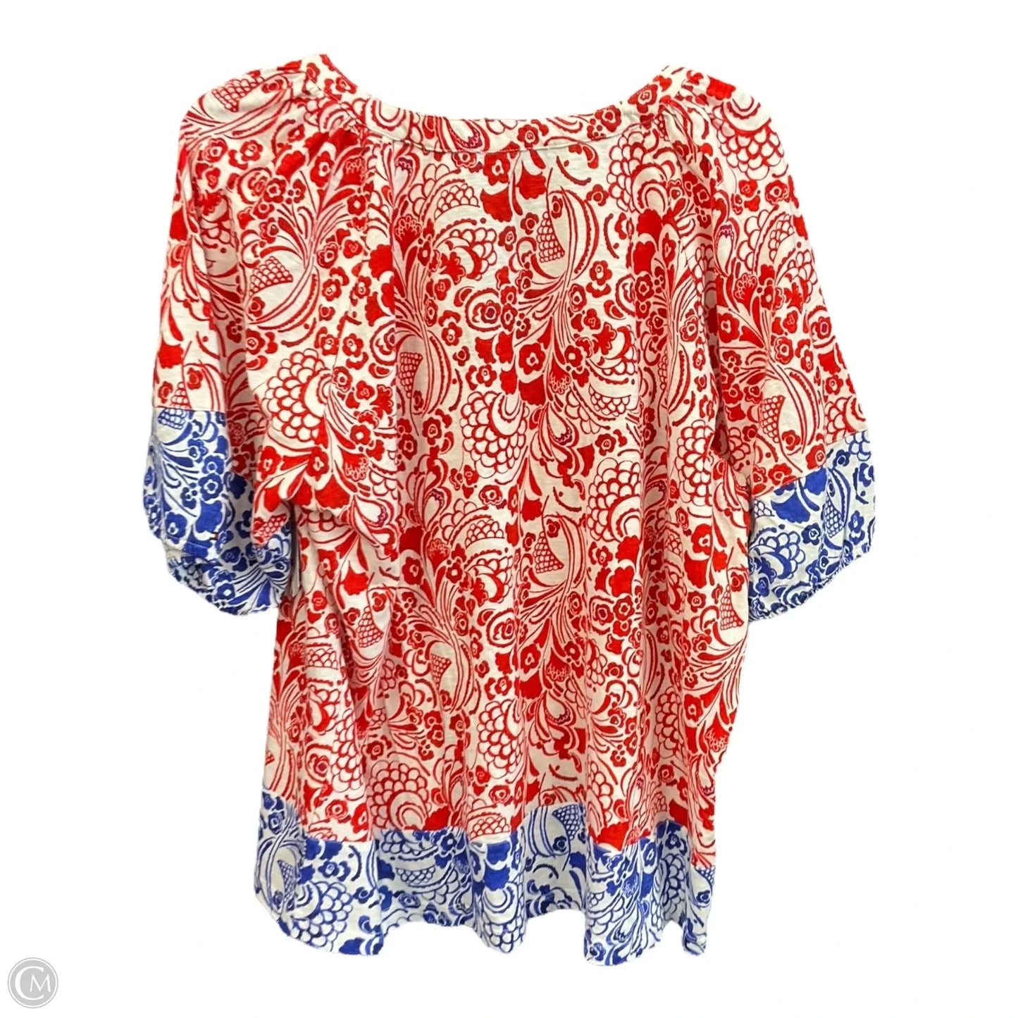 Top Short Sleeve By Tommy Hilfiger In Blue & Red & White, Size: Xxl
