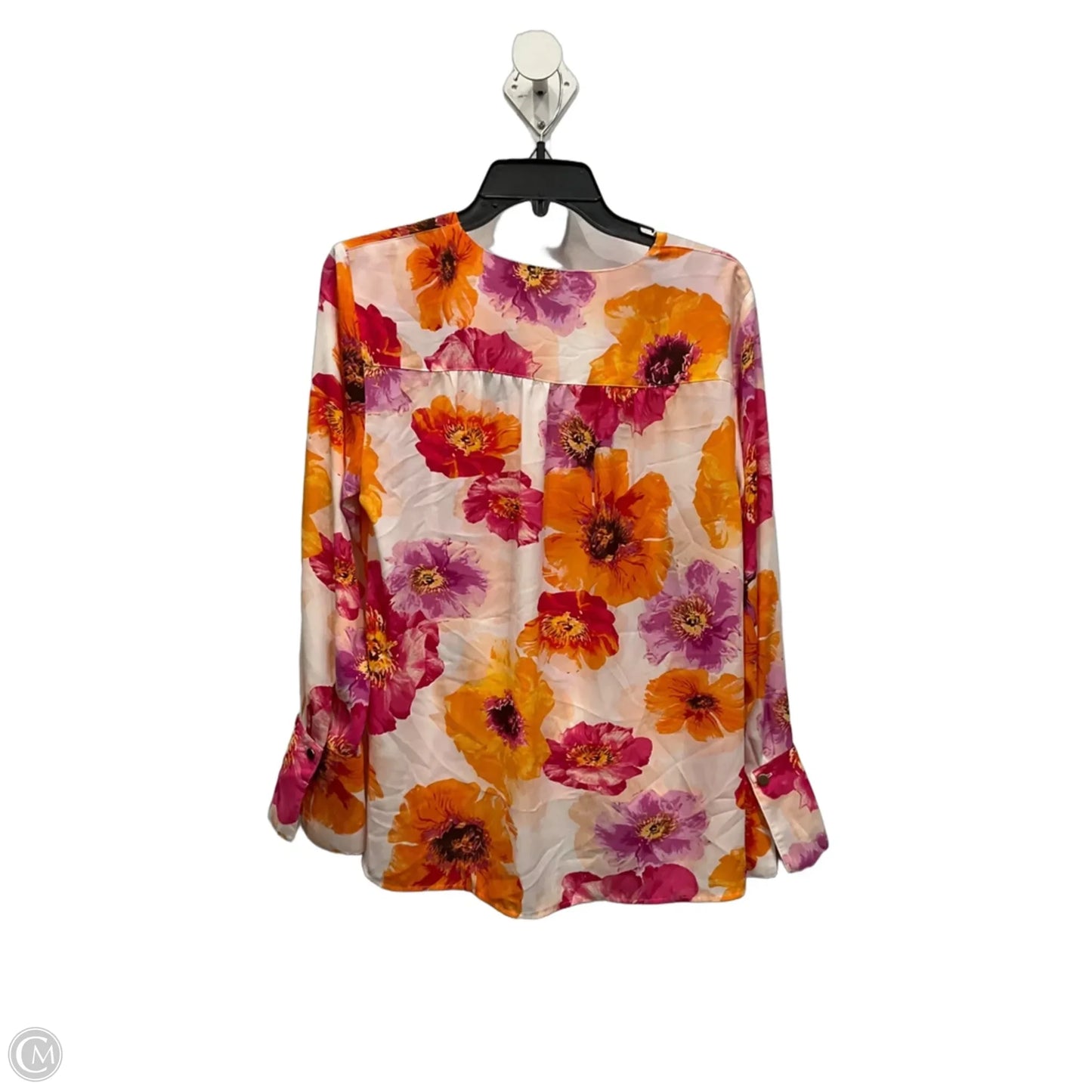Blouse Long Sleeve By International Concepts In Floral Print, Size: M