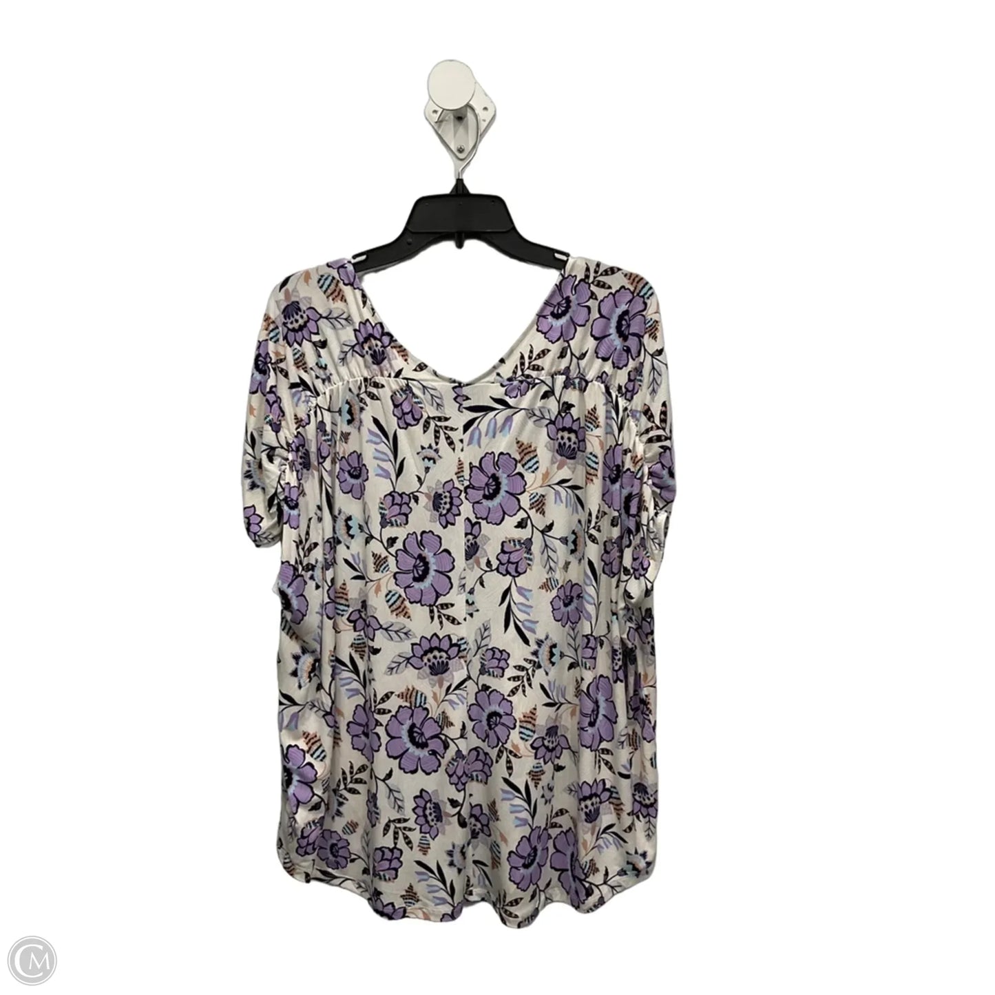 Top Short Sleeve By Lane Bryant In Floral Print, Size: Xl