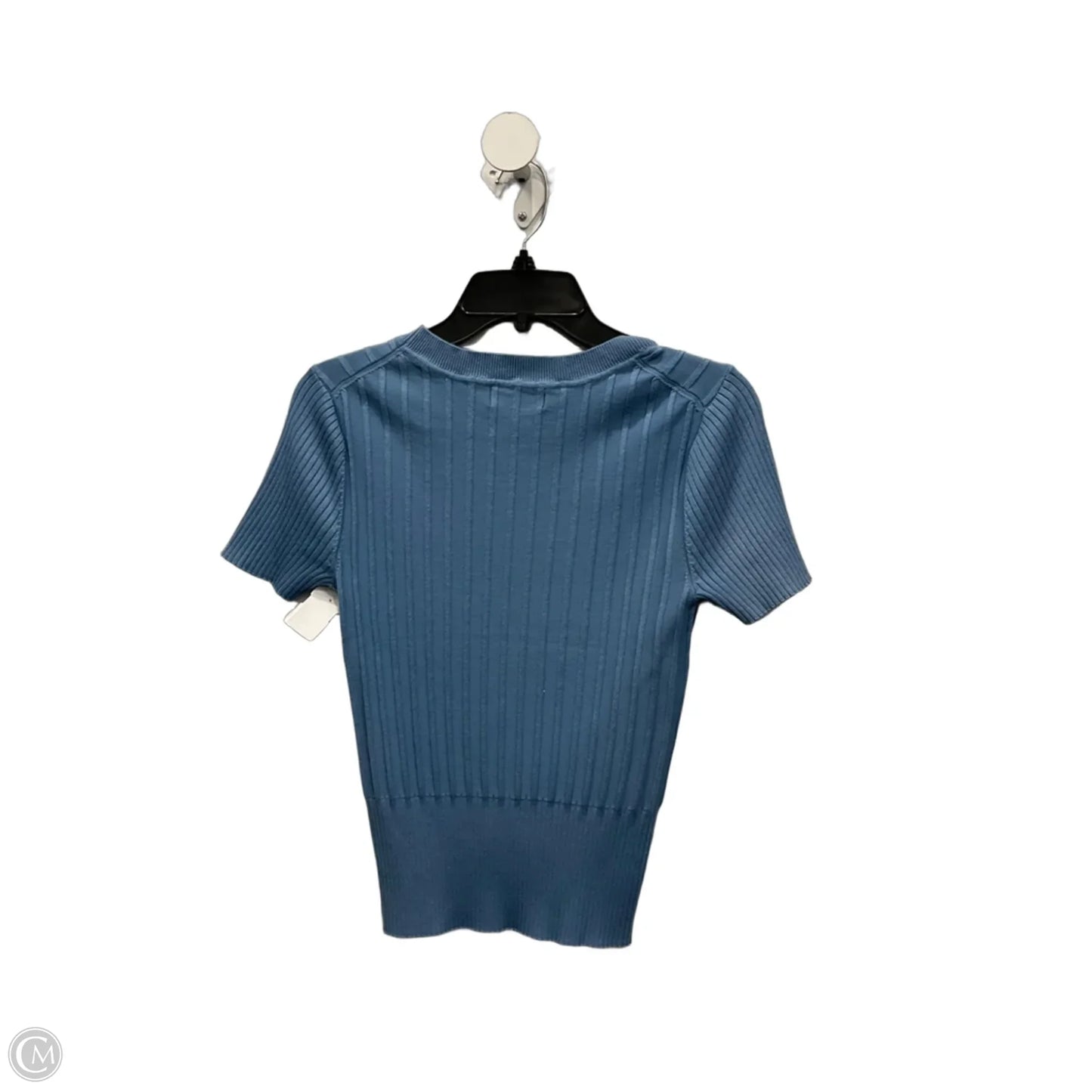 Top Short Sleeve Designer By Karl Lagerfeld In Blue, Size: M