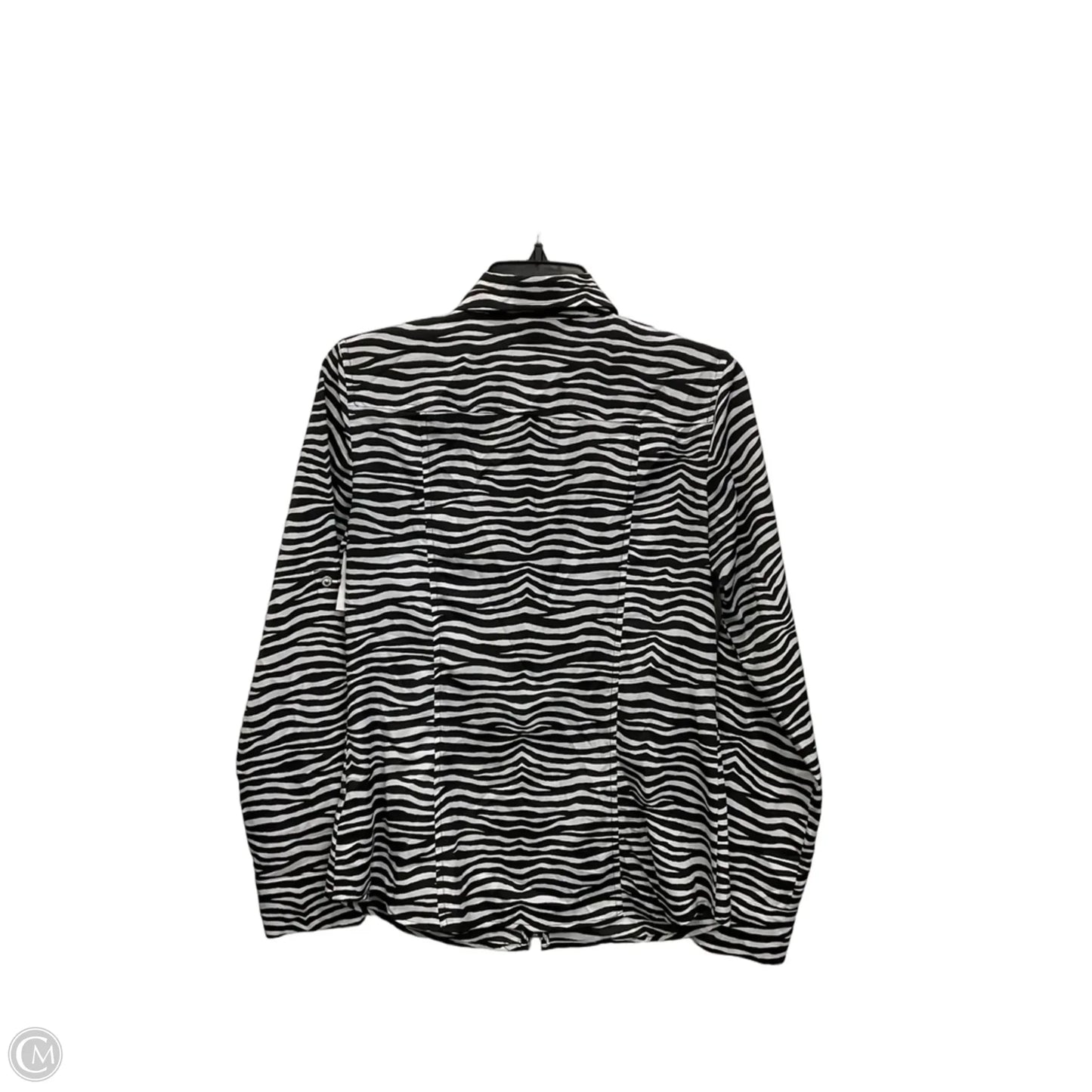 Top Long Sleeve By Michael By Michael Kors In Black & White, Size: S